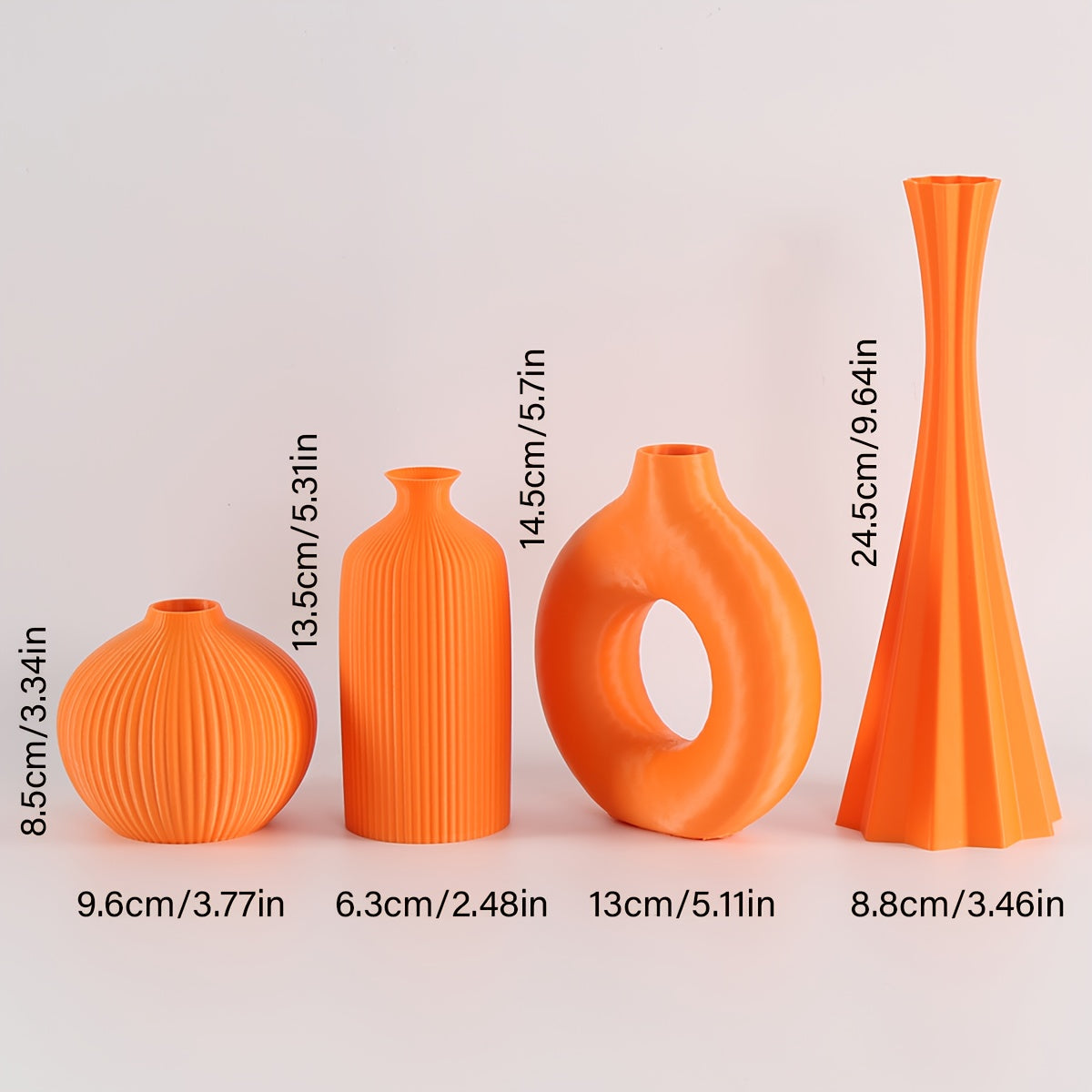 4pcs Bohemian Style Matte Vase Set • Geometric Design Minimalist Home Decor • Plastic Material Cylinder Shape • No Electricity or Battery Needed • Home Decor Vases | Bohemian Style Vases | Plastic Vases, Vases Home De