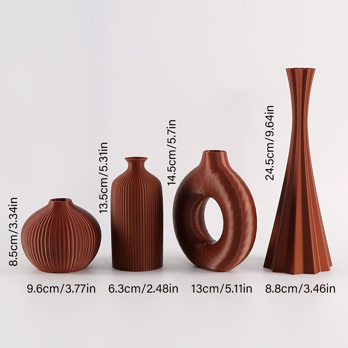 4pcs Bohemian Style Matte Vase Set • Geometric Design Minimalist Home Decor • Plastic Material Cylinder Shape • No Electricity or Battery Needed • Home Decor Vases | Bohemian Style Vases | Plastic Vases, Vases Home De