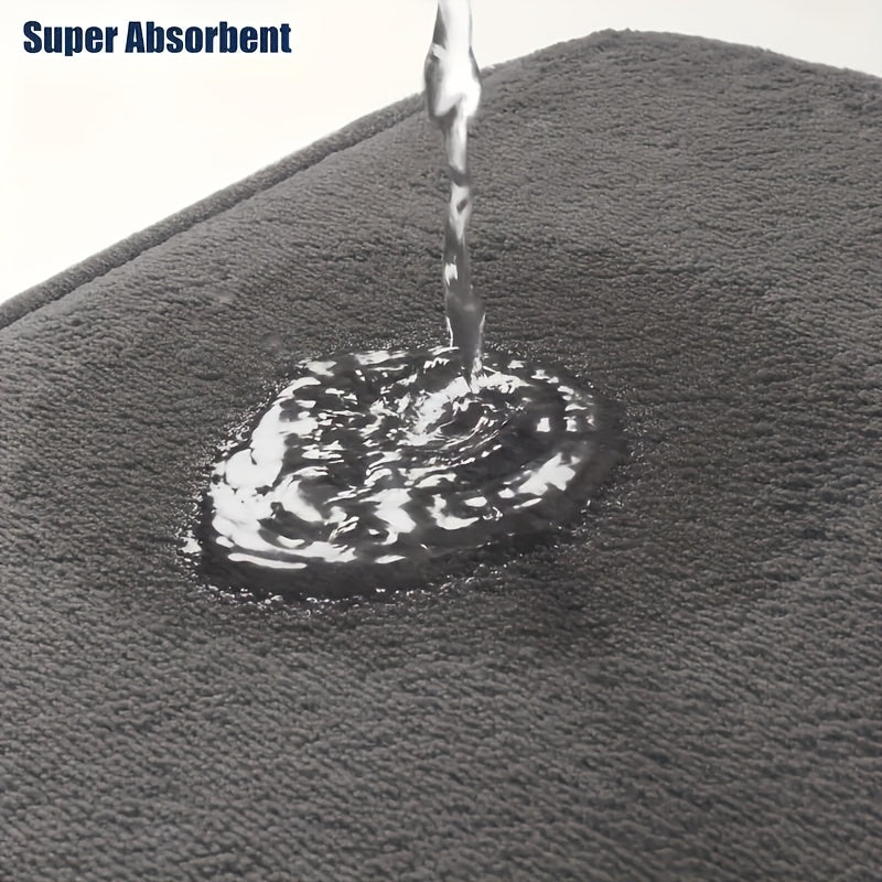 Memory Foam Bathroom Rug Set, Ultra Soft and Super Absorbent Coral Toilet U-Shaped Mat Combo for Bathtub, Shower, Kitchen, Bedroom & Restroom – Home Decor Accessories, Kitchen Mat, Shower Rug, Cozy Bath Set, Absorbent Fabri