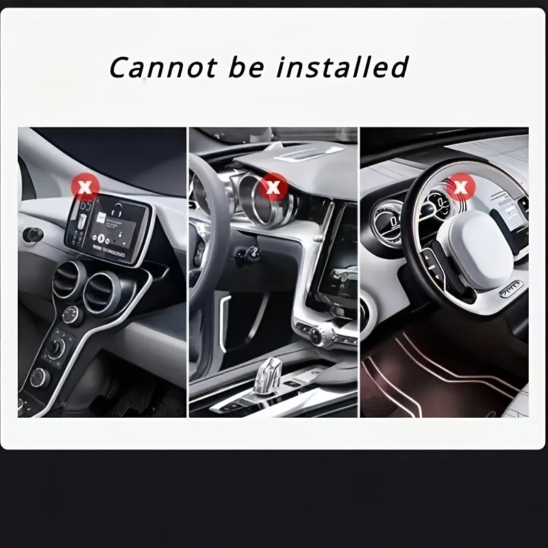 [Durable Car Holder] Durable 1pc Universal Car Phone Holder Mount Clip | Easy Installation Non-Slip Stand for iPhone, Xiaomi, Oppo, VIVO, SamSung, OnePlus - ABS Material, No Battery Required