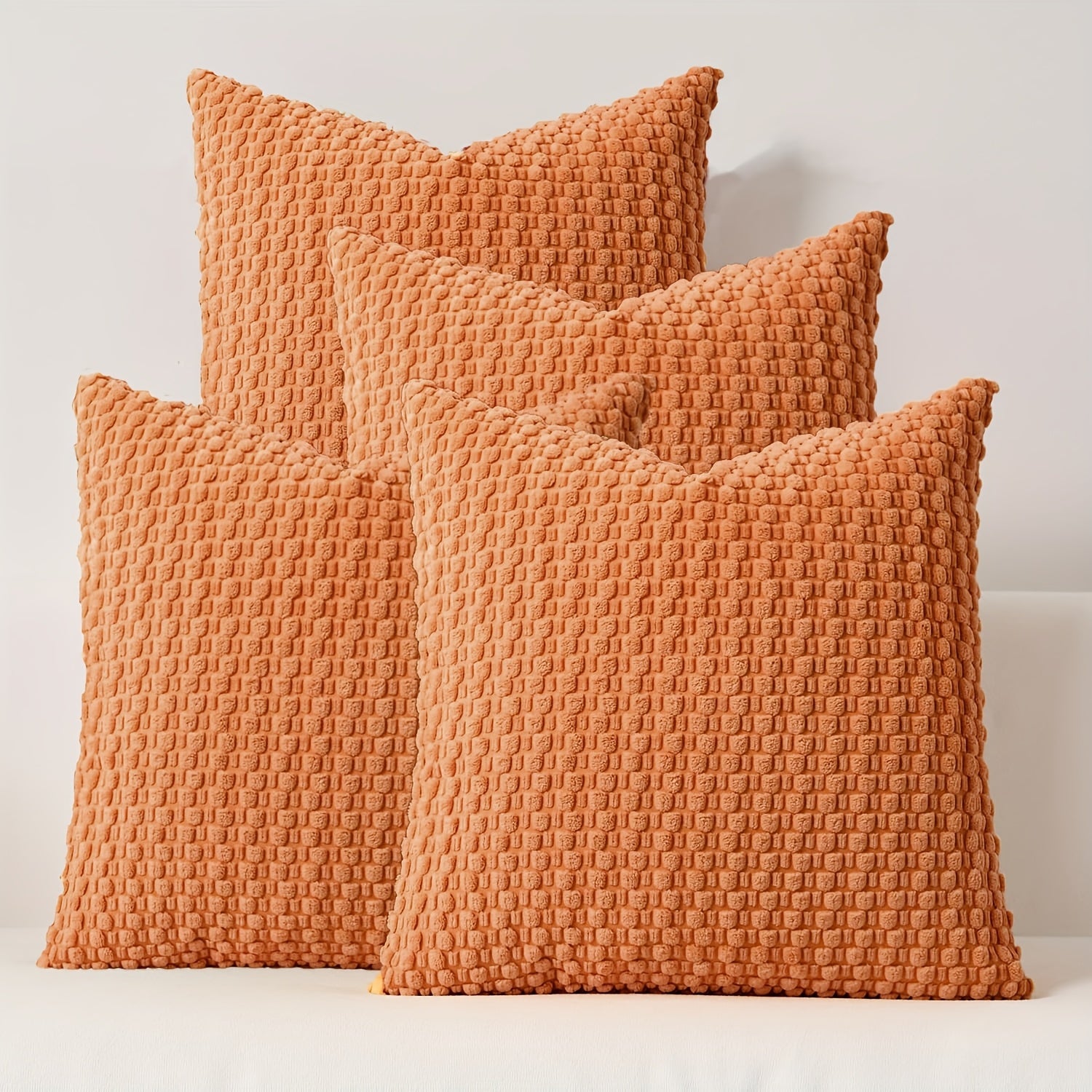 [4pcs Velvet Sofa Pillows] 4pcs Soft Velvet Modern Double-Sided Design Sofa Pillows | Durable, Machine-Washable Cushion Covers for Sofa and Bed Decoration