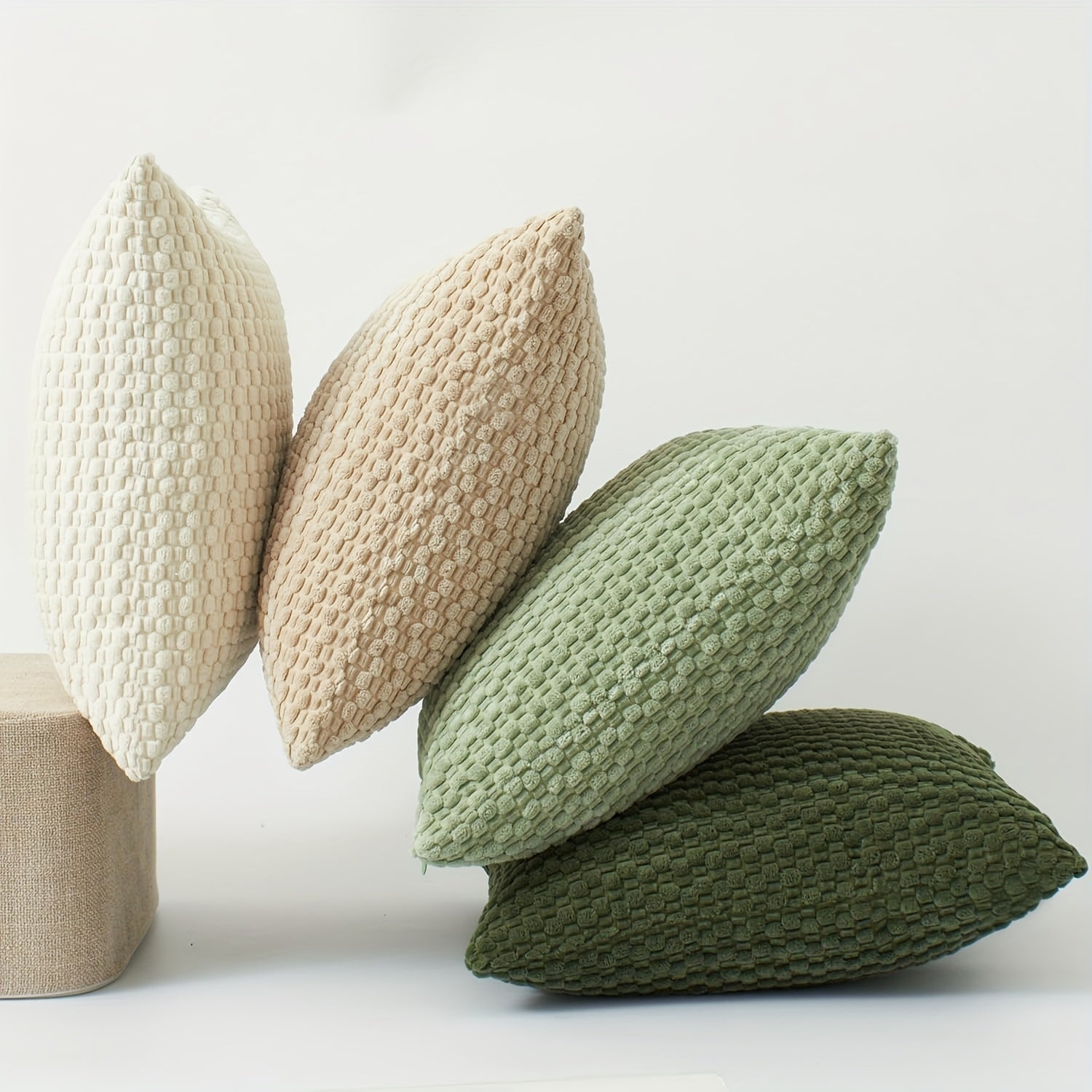 [4pcs Velvet Sofa Pillows] 4pcs Soft Velvet Modern Double-Sided Design Sofa Pillows | Durable, Machine-Washable Cushion Covers for Sofa and Bed Decoration