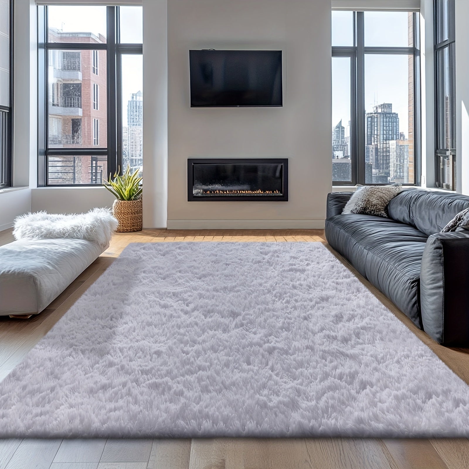 Rugs For Living Room, Super Soft Fluffy Shaggy 8x10 Area Rugs For Bedroom, Cozy Floor Mats, Plush Indoor Carpet For Kitchen, Faux Fur Rug For Room, Home Decor, Housewarming Gift, Door Mat