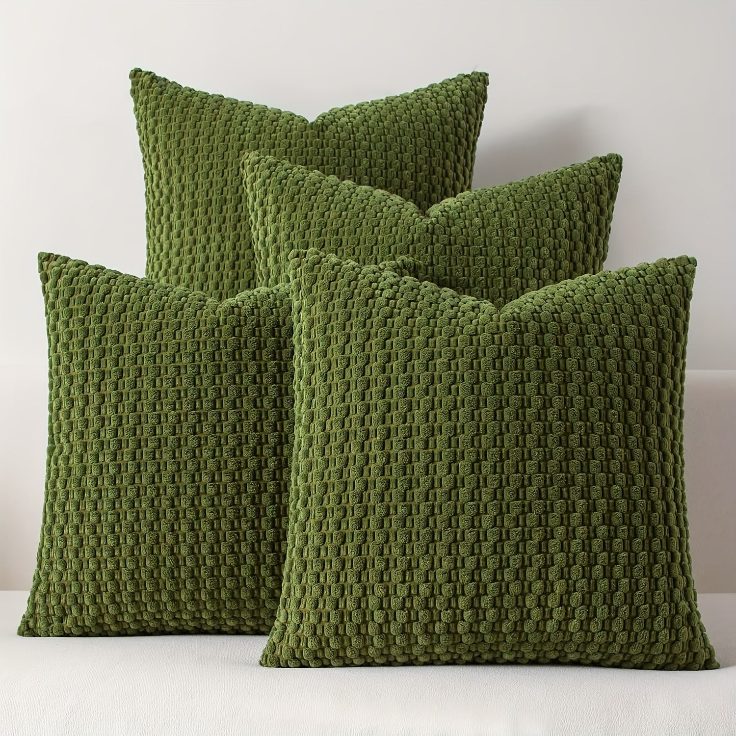 [4pcs Velvet Sofa Pillows] 4pcs Soft Velvet Modern Double-Sided Design Sofa Pillows | Durable, Machine-Washable Cushion Covers for Sofa and Bed Decoration