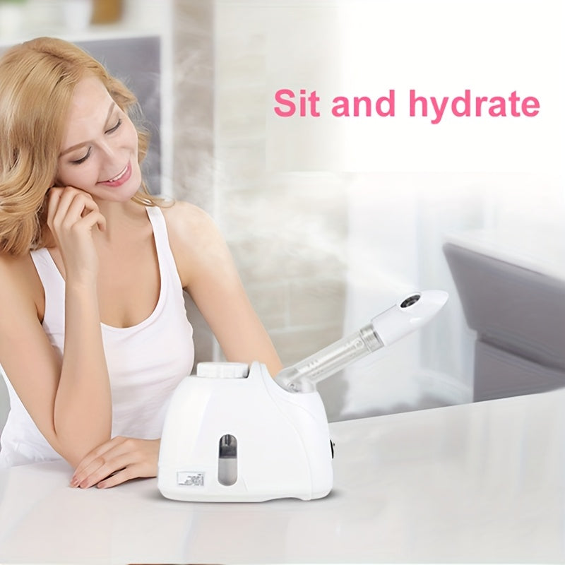 KSKIN Facial Steamer with Nano Mist - for Deep Moisturizing, Open/Closed Eye Use, Compact Face Steamer with Plug (110V), Care Device for, Salon, Spa - Softens Fine Lines, Improves Complexion, Salon Skincare, Sleek Design, Eff