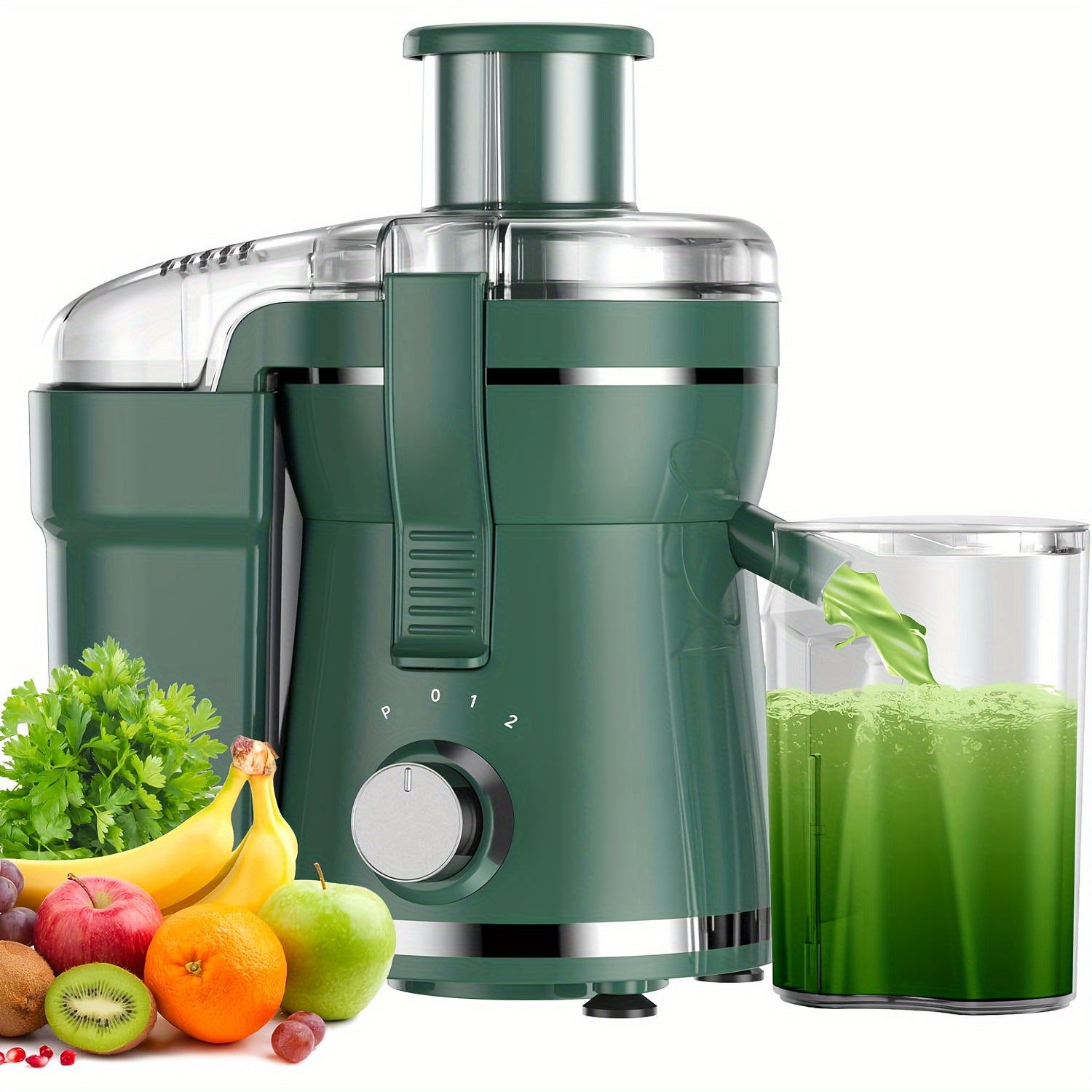 500W Powerful Centrifugal Juicer Machine - 3" Feed Chute for Whole Fruits And Vegs, Easy Cleaning, Stainless Steel, BPA-Free, Dishwasher Safe, Detachable, Dual Speeds, High Juice Yield, Perfect for Healthy Living - Ideal Holi