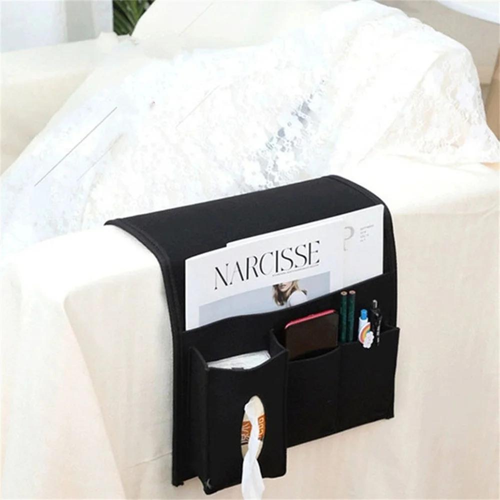 1pc Classic Style Fabric Felt Bedside Storage Bag - TV Remote Control Organizer with Multiple Pockets for Couch, Sofa, and Desk Accessories, Ideal for Easter & Mother'S Day Gifts, Remote Control Holder|Decorative Storage|Dura