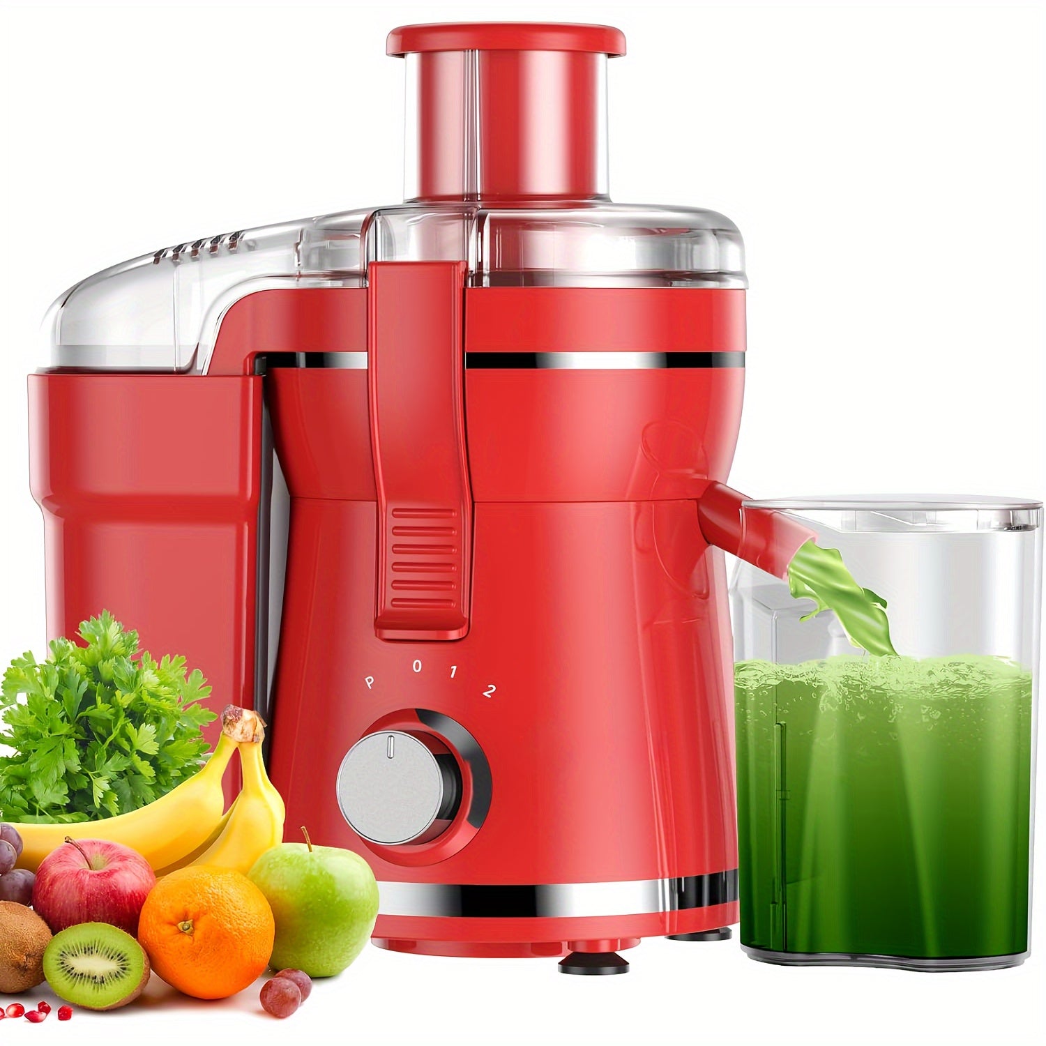 500W Powerful Centrifugal Juicer Machine - 3" Feed Chute for Whole Fruits And Vegs, Easy Cleaning, Stainless Steel, BPA-Free, Dishwasher Safe, Detachable, Dual Speeds, High Juice Yield, Perfect for Healthy Living - Ideal Holi