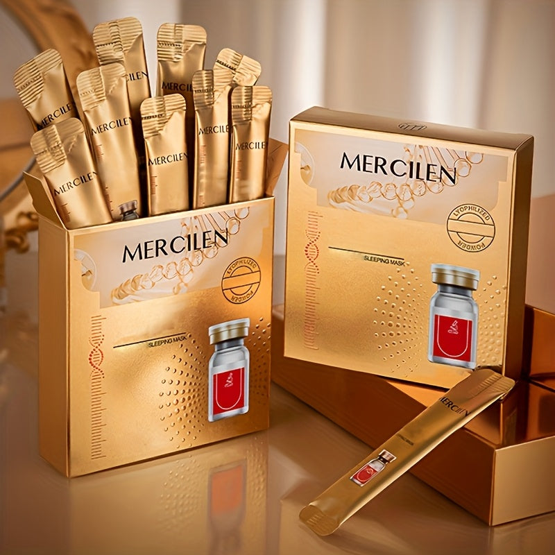 [Hydrating Sleeping Mask] Mercilen Hydrating Sleeping Mask x20 Pack - Hypoallergenic, Ammonia-Free, Tea Tree Scent, All Light Beige Types, Moisturizing & Hydration, 20 Pack for Adults, Skincare Routine, Elegant Packaging, Ski