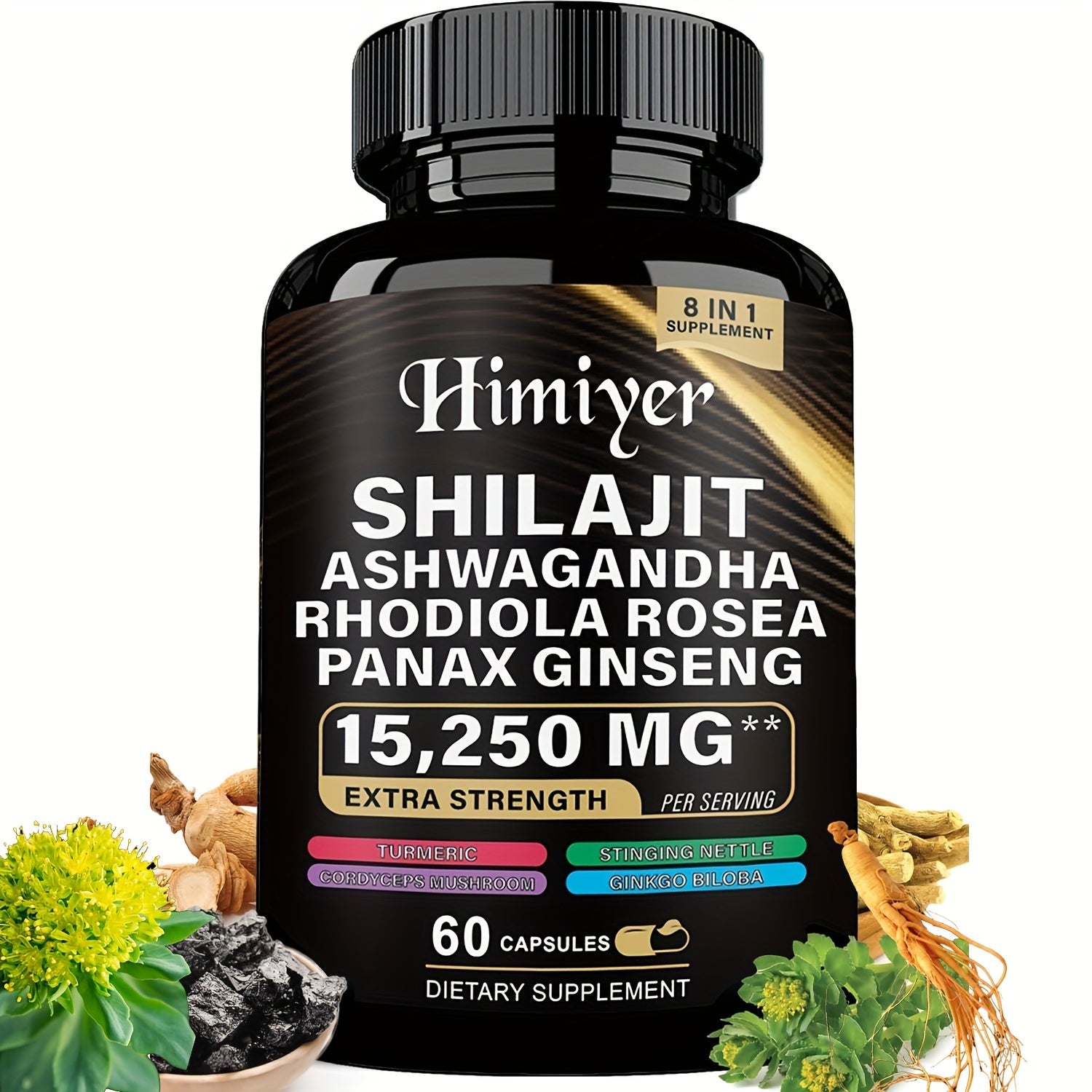 [Energy Pack] 19445Mg+15250Mg Sports Health Energy Pack | Shilajit And Seamoss Ginger South African Drunken Eggplant Capsule, Sea Moss 7000Mg, Black Seed Oil 4000Mg, Ashwagandha 2000Mg, Ginger And Shilajit 9000Mg, Rhodiola Ro