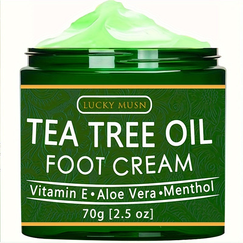 LUCK MUSN Tea Tree Oil Foot Cream - 2oz with Aloe Vera, Hyaluronic Acid & Honey, Suitable for  Beige, Suitable for All Beige Types