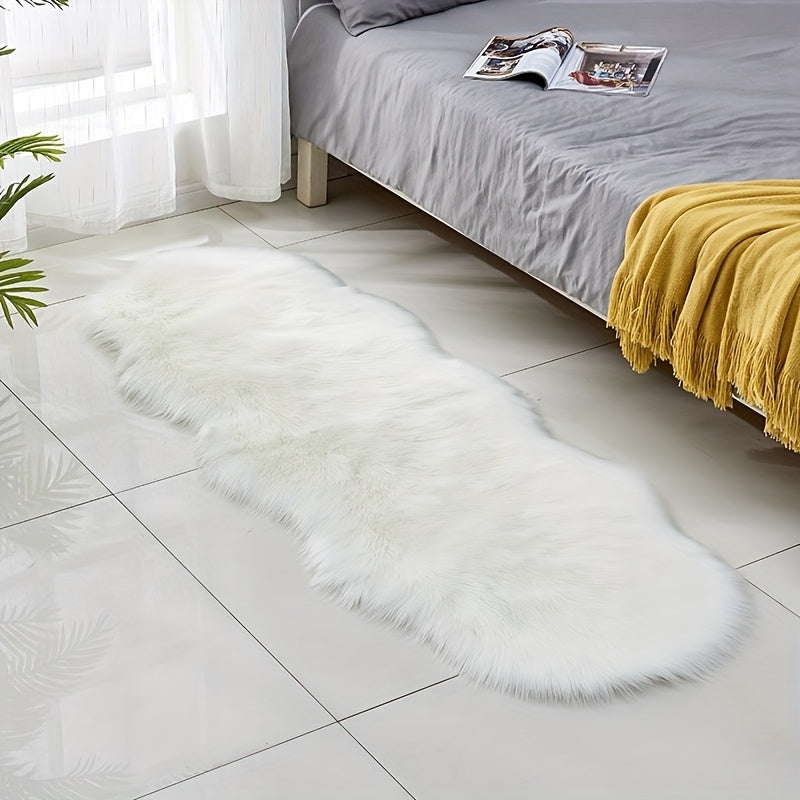 1pc Plush Faux Wool Area Rugs For Living Room, Tie-Dyed Fluffy Shaggy Floor Carpet For Bedroom, Home Decor Area Rugs, Non-Slip Carpet, Living Room Bedroom Game Room Dormitory Carpet Room Decor
