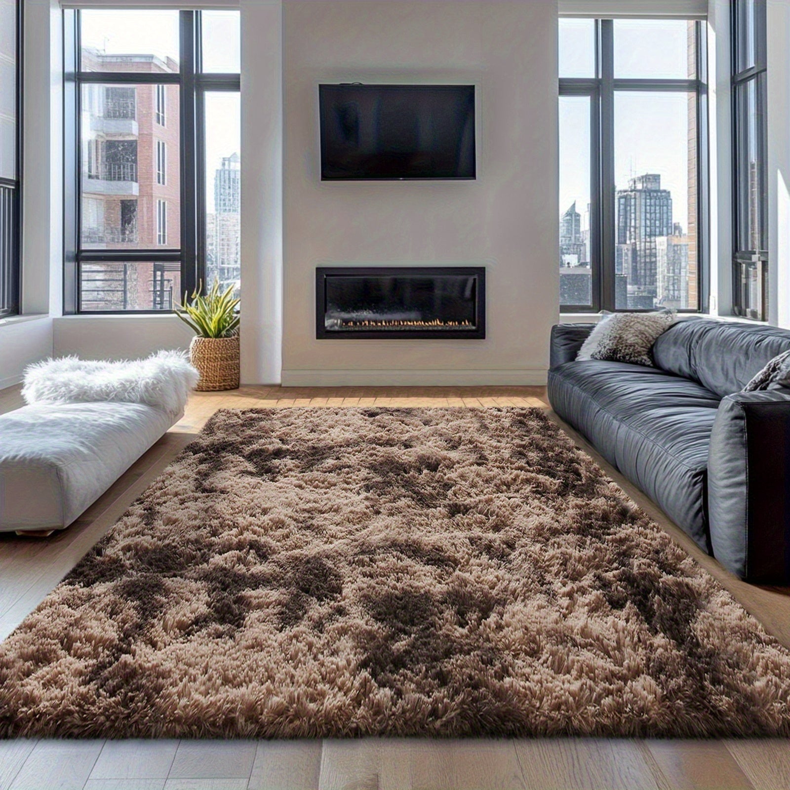 Rugs For Living Room, Super Soft Fluffy Shaggy 8x10 Area Rugs For Bedroom, Cozy Floor Mats, Plush Indoor Carpet For Kitchen, Faux Fur Rug For Room, Home Decor, Housewarming Gift, Door Mat