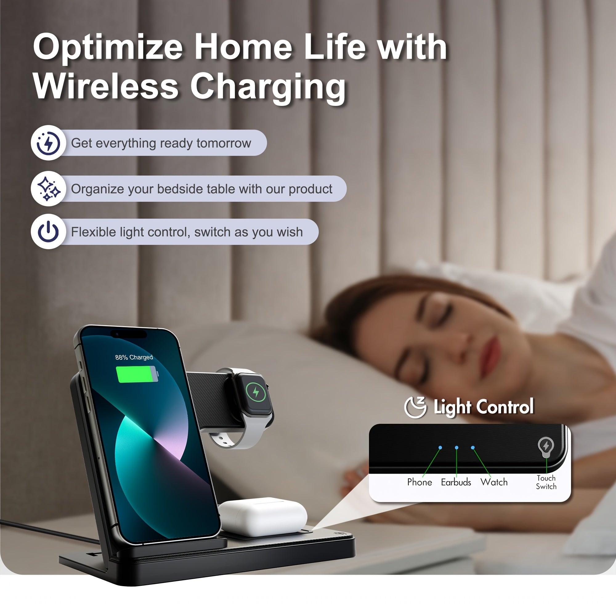 Wireless Charging Station 3 in 1 Standard 15W for Mag-Safe Fast Wireless Charger Stand, for Iphone 17 16 15 14 13 12 11 X 8 Pro Max/Pro/Mini/Plus, for Iwatch Ultra 10/9/8 7/6/5/4/3/2 SE, for Airpods 4/3/2/Pro/Pro2, Halloween/