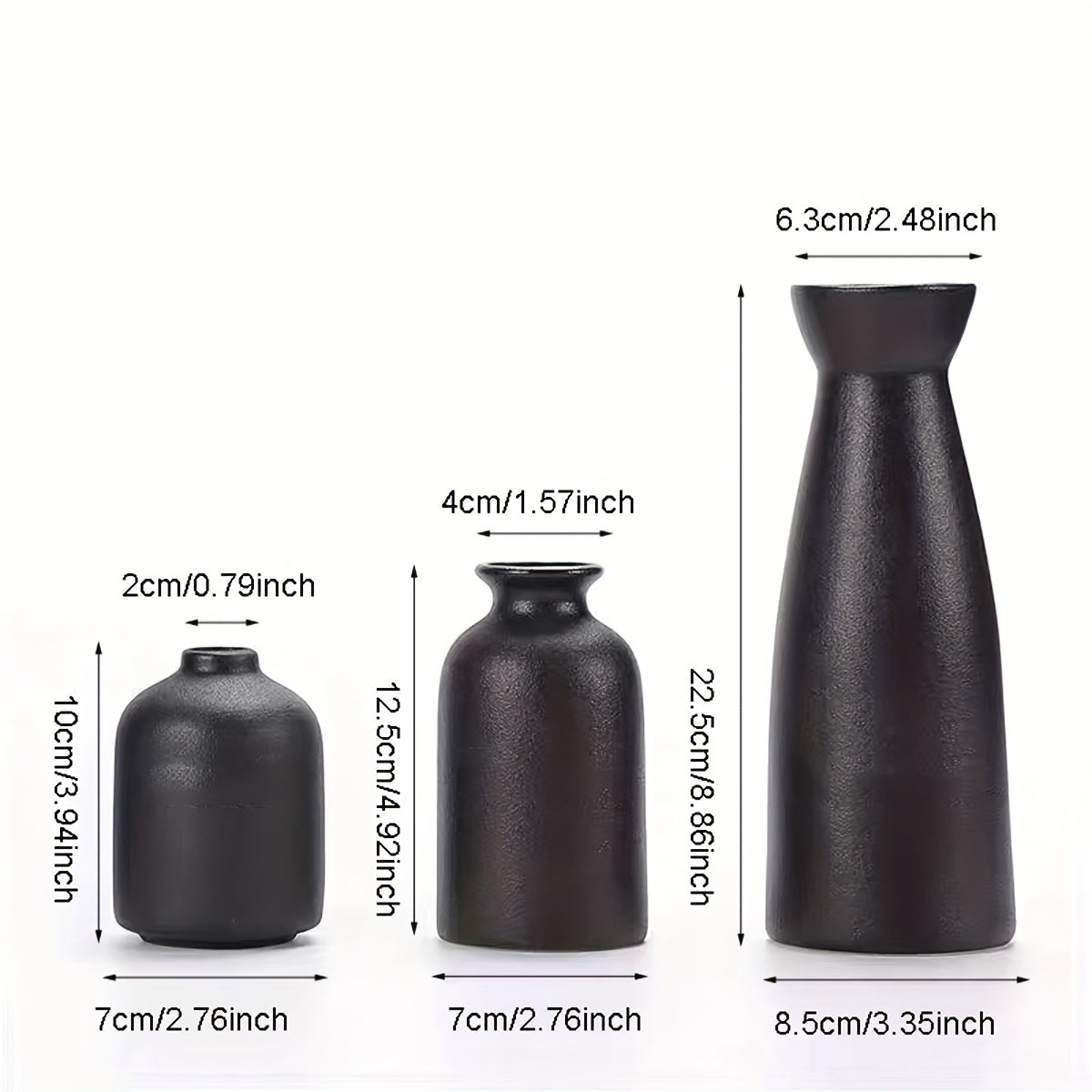 [Mother's Day, Bohemian Ceramic Vase] 3pcs Neutral Matte Ceramic Vase Set - Cylinder Shape for Elegant Home & Living Room Decor - Ideal Mother's Day Gift