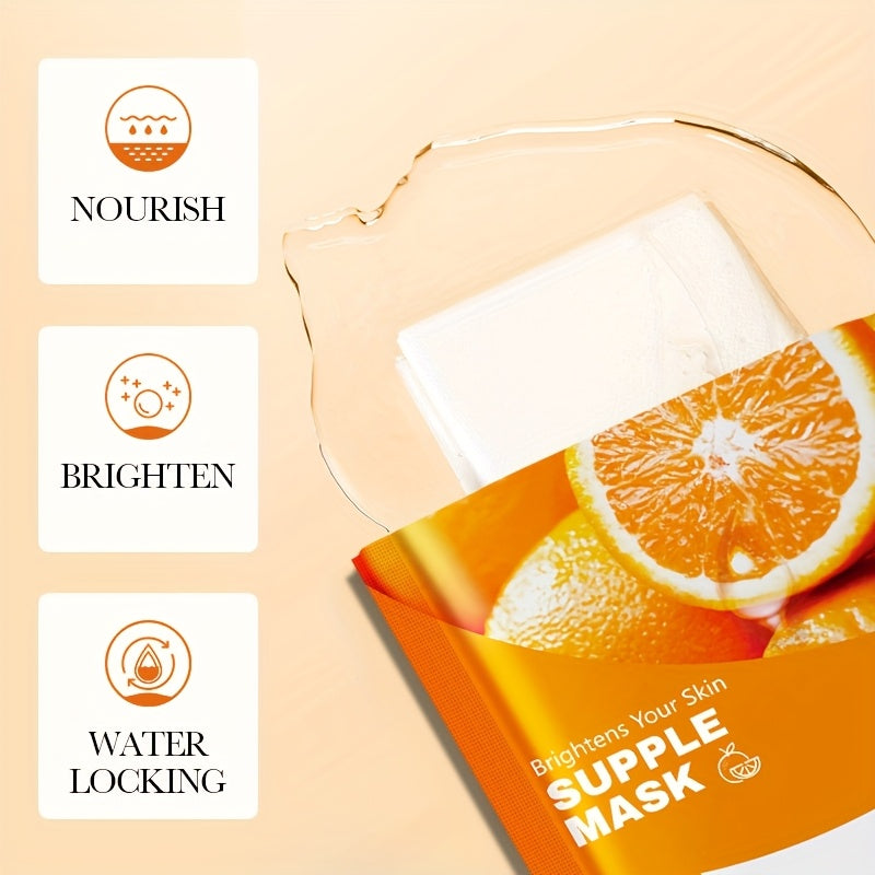 [10pcs Honey Facial Masks] 10pcs Honey Fruit Moisturizing Facial Masks | Rich in Fruit Essence and Glycerin, Deep Hydration, Nourish Skin | Exquisitely Packaged, a Great Gift for Family and Friends