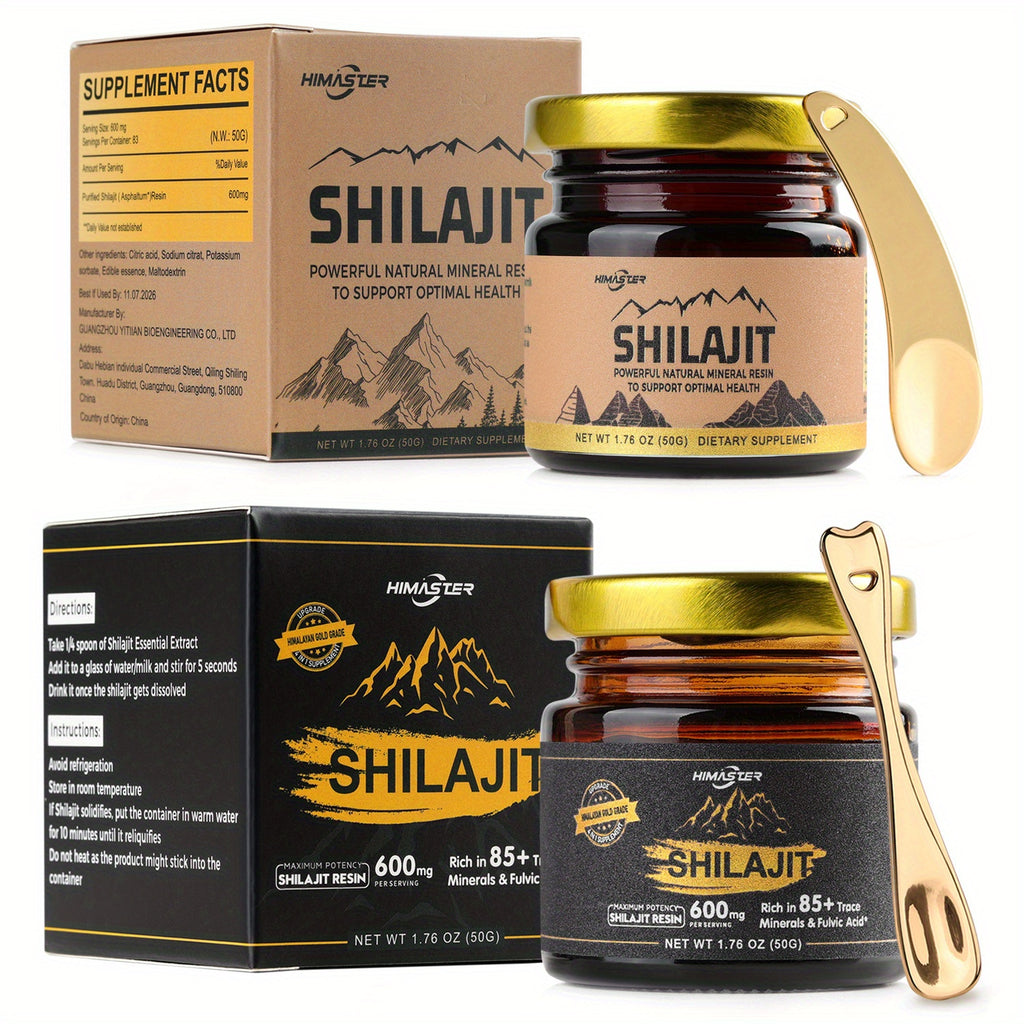 Shilajit Pure Himalayan Golden Shilajit Resin- Sweet Shilajit Resin With 85+ Trace Minerals& Fulvic Acid For Energy, Comes With A Spoon