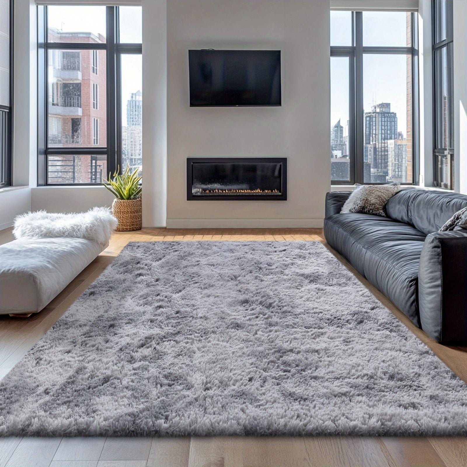 Rugs For Living Room, Super Soft Fluffy Shaggy 8x10 Area Rugs For Bedroom, Cozy Floor Mats, Plush Indoor Carpet For Kitchen, Faux Fur Rug For Room, Home Decor, Housewarming Gift, Door Mat