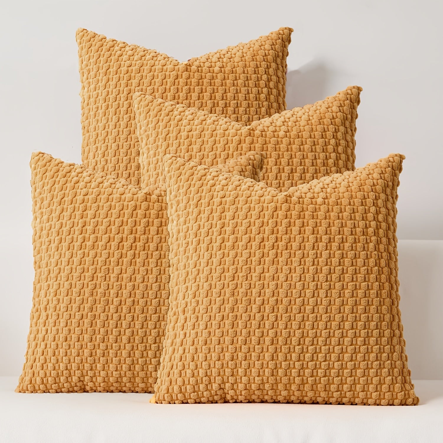 [4pcs Velvet Sofa Pillows] 4pcs Soft Velvet Modern Double-Sided Design Sofa Pillows | Durable, Machine-Washable Cushion Covers for Sofa and Bed Decoration