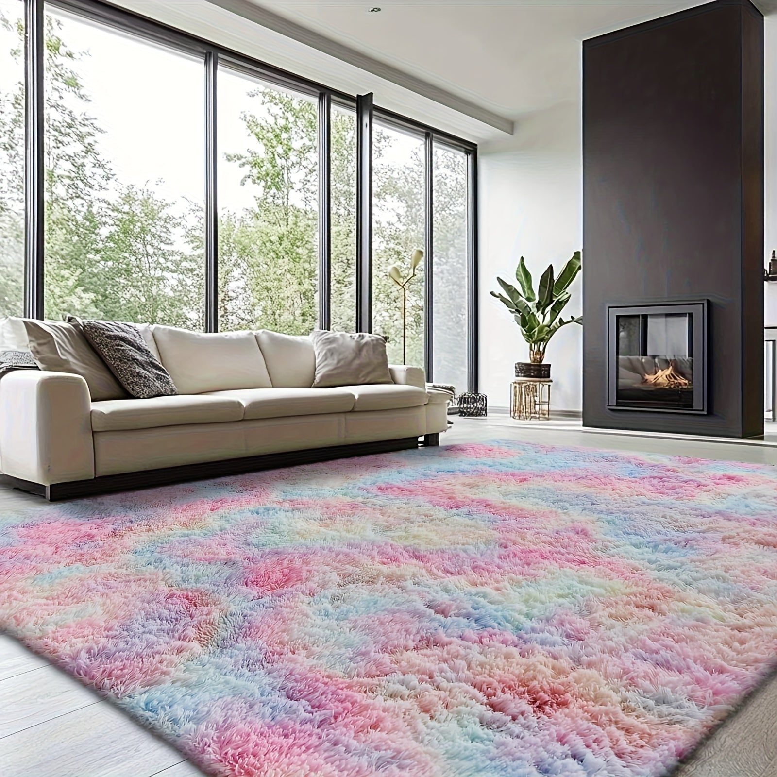Rugs For Living Room, Super Soft Fluffy Shaggy 8x10 Area Rugs For Bedroom, Cozy Floor Mats, Plush Indoor Carpet For Kitchen, Faux Fur Rug For Room, Home Decor, Housewarming Gift, Door Mat