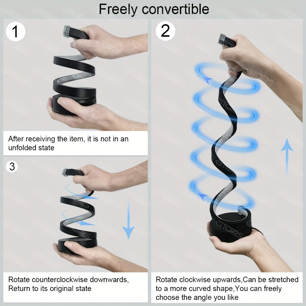 [Modern Minimalist Spiral Lamp] 2/1 Pack Modern Minimalist Spiral Table Lamp - Touch Lamp with USB C Charging Ports, 3 Way Dimmable LED Bedside Lamp for Bedroom, Living Room, Desk, Bulb Included (Black/White)