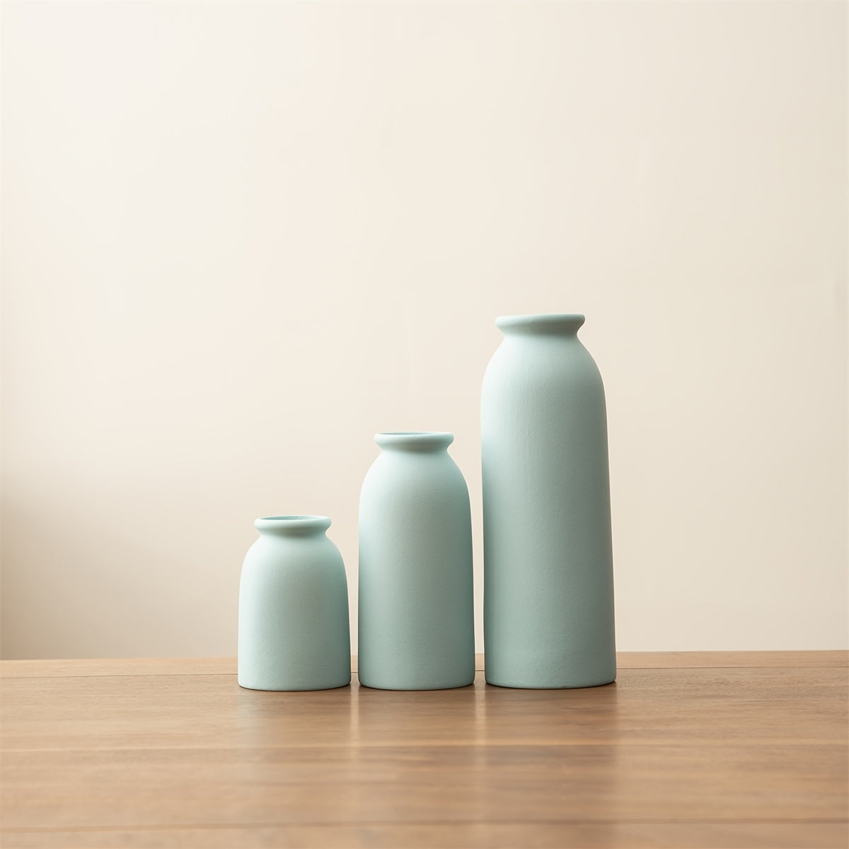 [Mother's Day, Bohemian Ceramic Vase] 3pcs Neutral Matte Ceramic Vase Set - Cylinder Shape for Elegant Home & Living Room Decor - Ideal Mother's Day Gift
