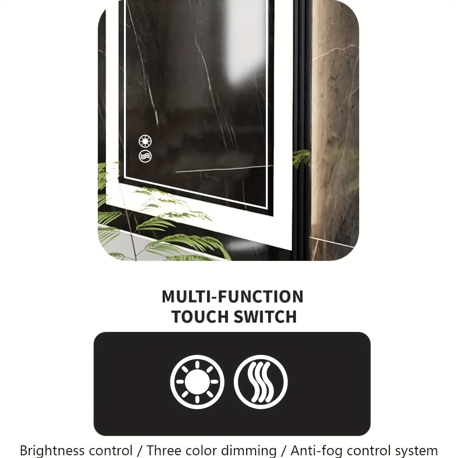 24 X 32'' - 24 X 36'' LED Bathroom Mirror Anti-Fog Smart Mirror Dimmable 3 Colors Front And Backlit Lights LED Mirror For Bathroom Lighted Mirror Vanity Mirror With Lights Wall Mounted Horizontal/Vertical Adjustable Shatter-P