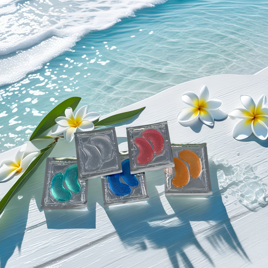 10-Pack 5-Pair Gel Eye Pads with Ice Compress, Summer Cooling Eye Protection Device, Suitable for Men and Women, Eye Comfort, Patches, Gentle Application, Breathable Material, Soft Gel, Refrigerated Eye Patches, Eye Mask, Tra