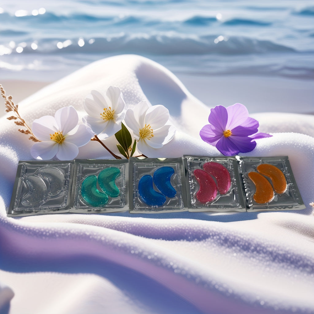 10-Pack 5-Pair Gel Eye Pads with Ice Compress, Summer Cooling Eye Protection Device, Suitable for Men and Women, Eye Comfort, Patches, Gentle Application, Breathable Material, Soft Gel, Refrigerated Eye Patches, Eye Mask, Tra