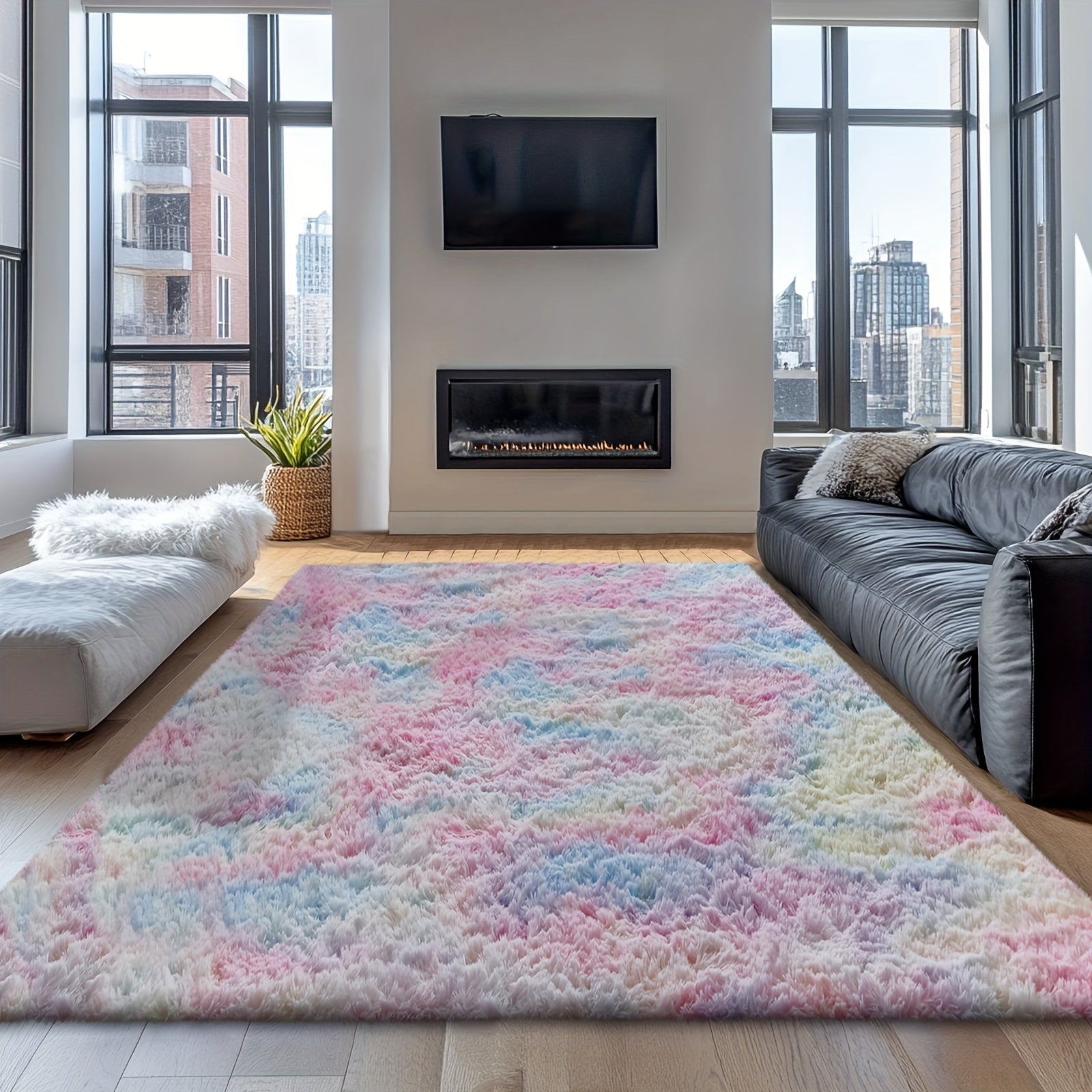 Rugs For Living Room, Super Soft Fluffy Shaggy 8x10 Area Rugs For Bedroom, Cozy Floor Mats, Plush Indoor Carpet For Kitchen, Faux Fur Rug For Room, Home Decor, Housewarming Gift, Door Mat