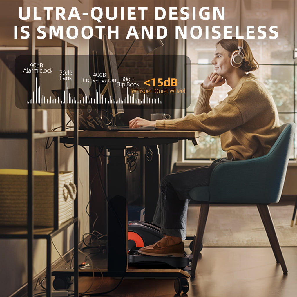 [Portable Elliptical Machine] Quiet & Portable Under Desk Elliptical Machine, Ellipse Leg Exerciser for Seniors Fully Assembled | Electric Seated Pedal Exerciser with Remote Control & 12 Adjustable Speeds