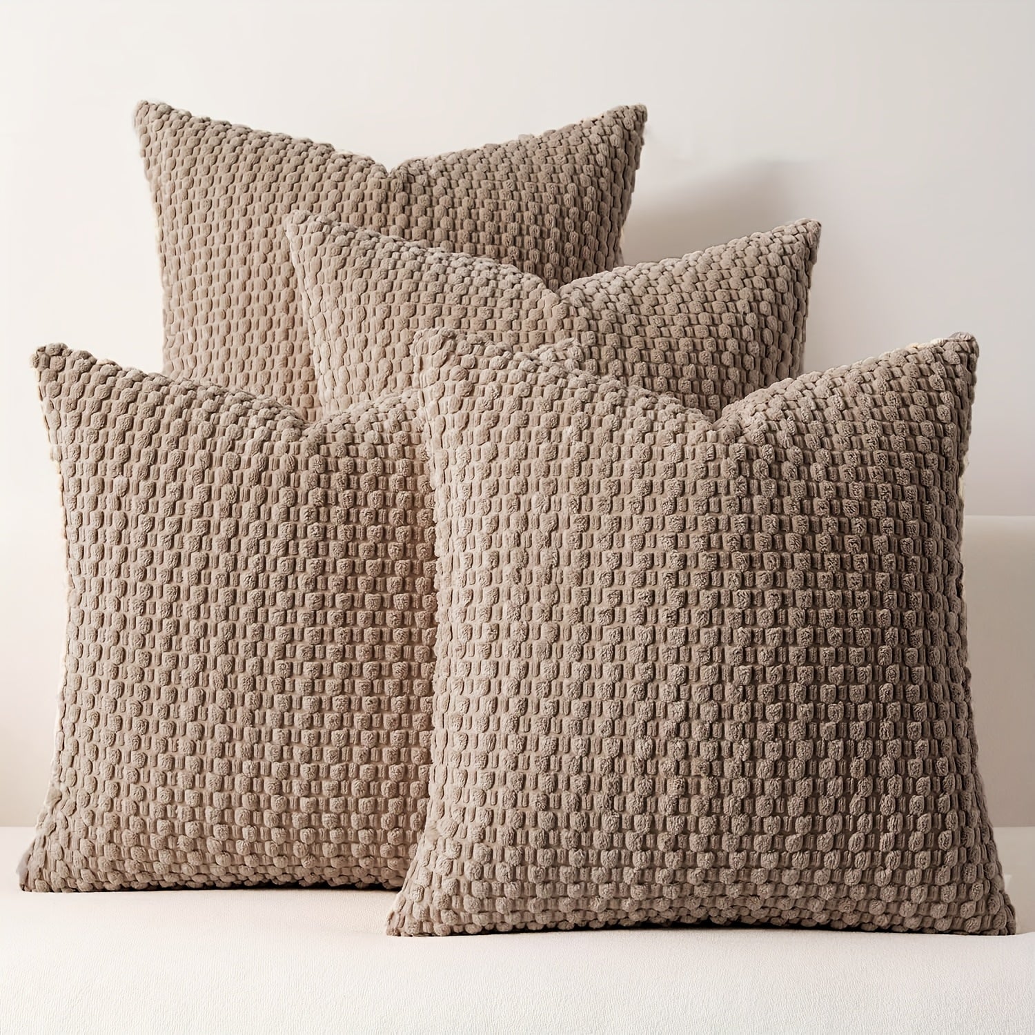 [4pcs Velvet Sofa Pillows] 4pcs Soft Velvet Modern Double-Sided Design Sofa Pillows | Durable, Machine-Washable Cushion Covers for Sofa and Bed Decoration