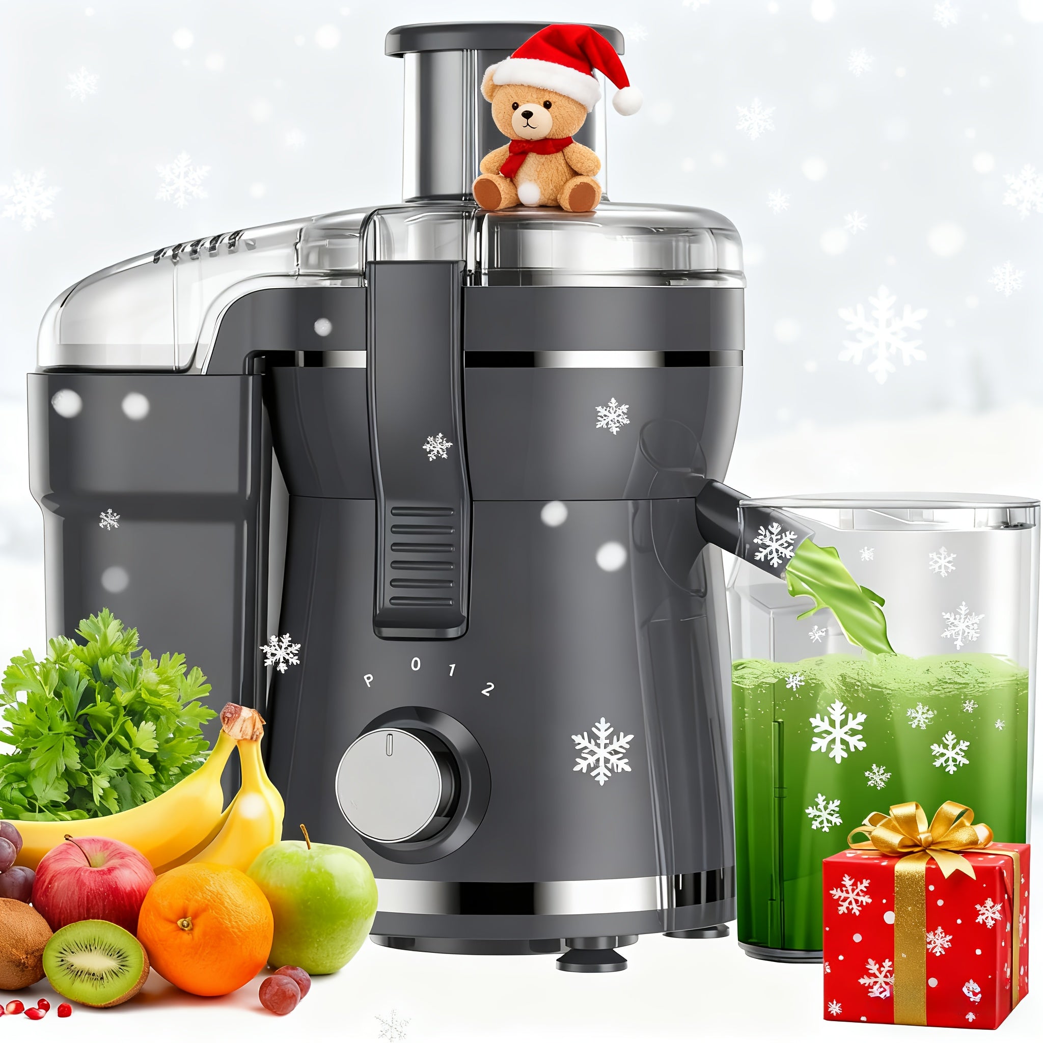 500W Powerful Centrifugal Juicer Machine - 3" Feed Chute for Whole Fruits And Vegs, Easy Cleaning, Stainless Steel, BPA-Free, Dishwasher Safe, Detachable, Dual Speeds, High Juice Yield, Perfect for Healthy Living - Ideal Holi