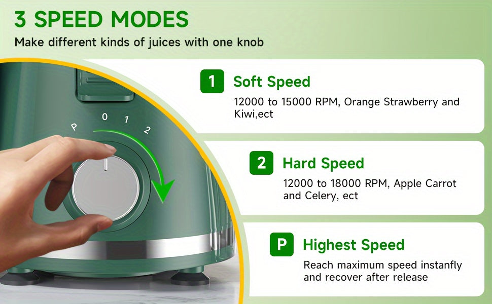 500W Powerful Centrifugal Juicer Machine - 3" Feed Chute for Whole Fruits And Vegs, Easy Cleaning, Stainless Steel, BPA-Free, Dishwasher Safe, Detachable, Dual Speeds, High Juice Yield, Perfect for Healthy Living - Ideal Holi