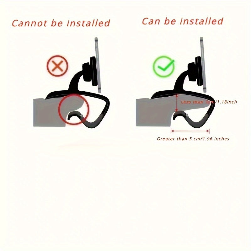 [Durable Car Holder] Durable 1pc Universal Car Phone Holder Mount Clip | Easy Installation Non-Slip Stand for iPhone, Xiaomi, Oppo, VIVO, SamSung, OnePlus - ABS Material, No Battery Required