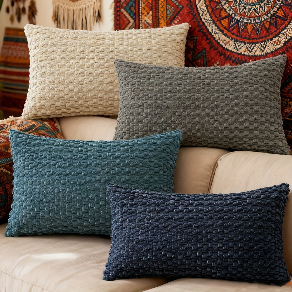 [4pcs Velvet Sofa Pillows] 4pcs Soft Velvet Modern Double-Sided Design Sofa Pillows | Durable, Machine-Washable Cushion Covers for Sofa and Bed Decoration
