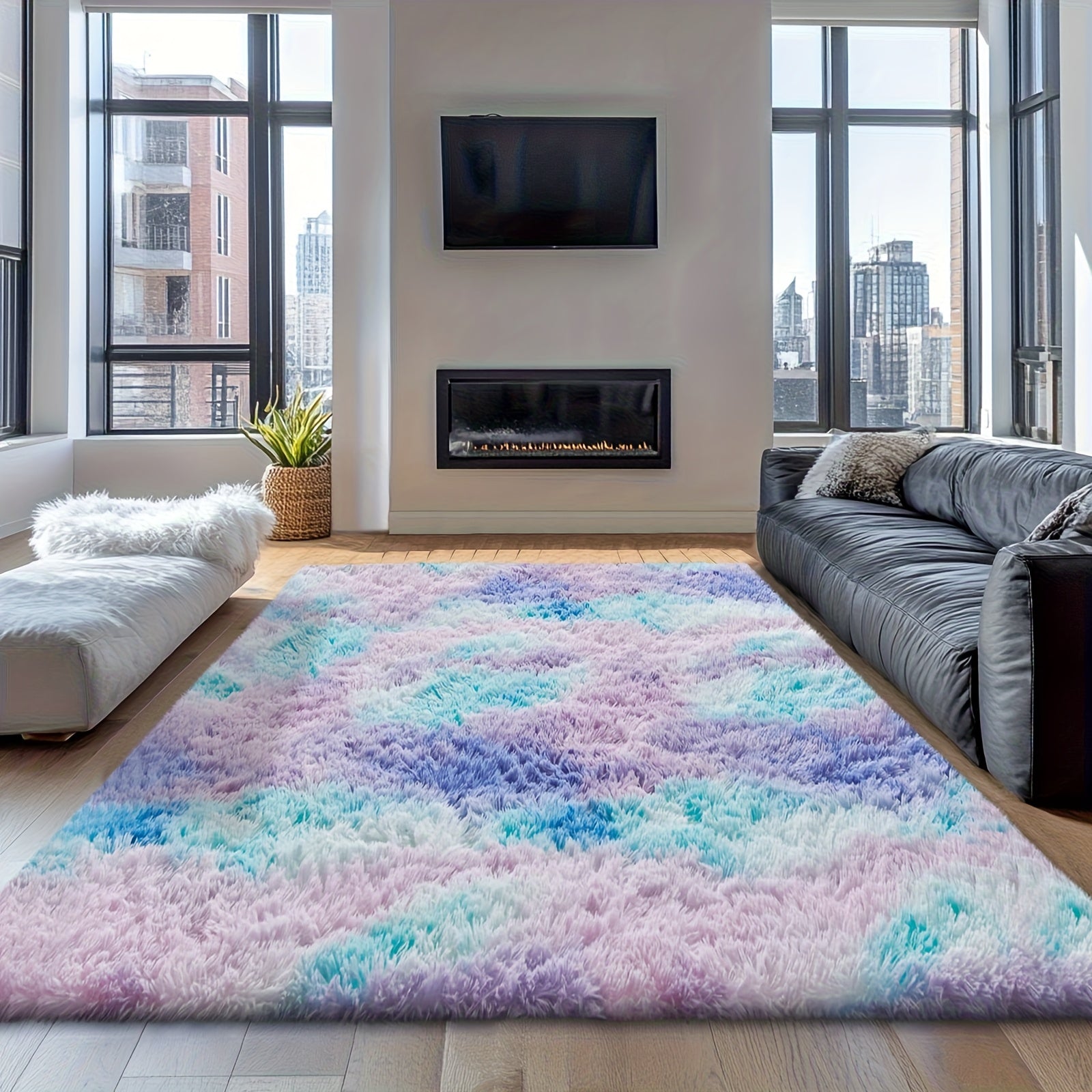Rugs For Living Room, Super Soft Fluffy Shaggy 8x10 Area Rugs For Bedroom, Cozy Floor Mats, Plush Indoor Carpet For Kitchen, Faux Fur Rug For Room, Home Decor, Housewarming Gift, Door Mat