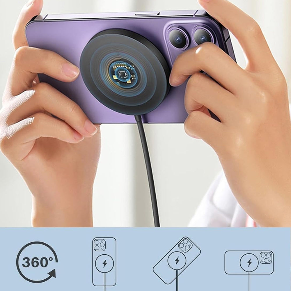 [Magnetic Wireless Charger] 15W Magnetic Wireless Charger for Apple iPhone17 16 15 14 13 12 11 Pro Max 13Mini Macsafe Wireless Charging on Induction Back Case