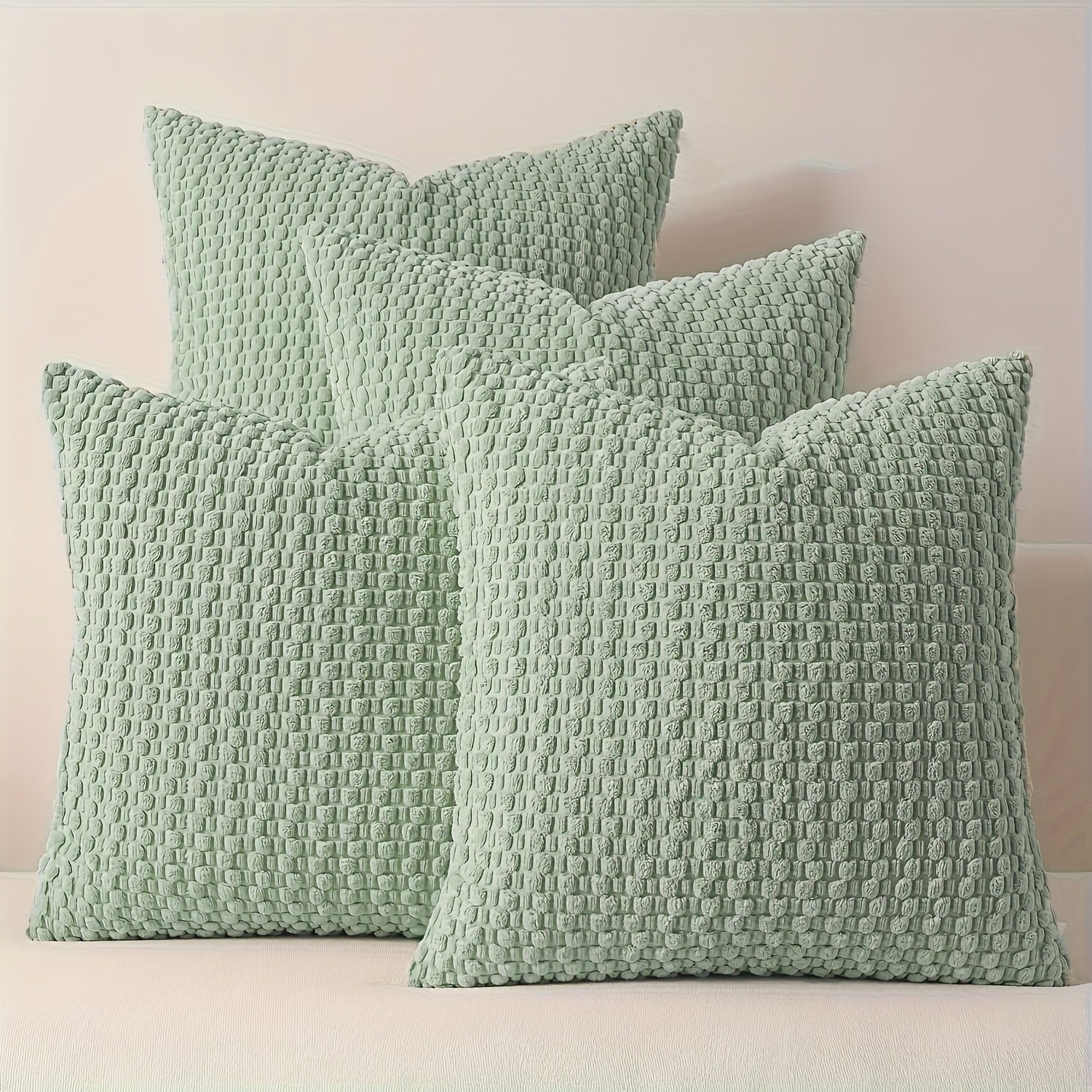 [4pcs Velvet Sofa Pillows] 4pcs Soft Velvet Modern Double-Sided Design Sofa Pillows | Durable, Machine-Washable Cushion Covers for Sofa and Bed Decoration