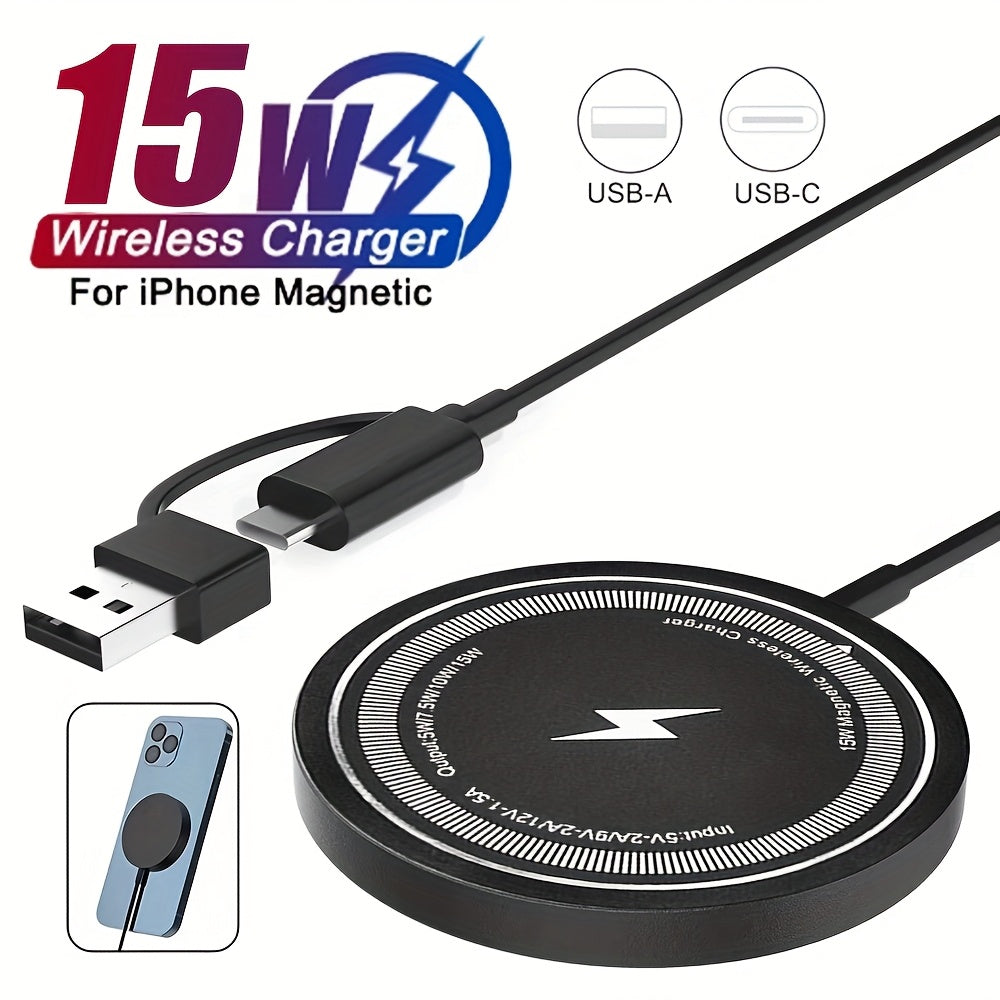 [Magnetic Wireless Charger] 15W Magnetic Wireless Charger for Apple iPhone17 16 15 14 13 12 11 Pro Max 13Mini Macsafe Wireless Charging on Induction Back Case