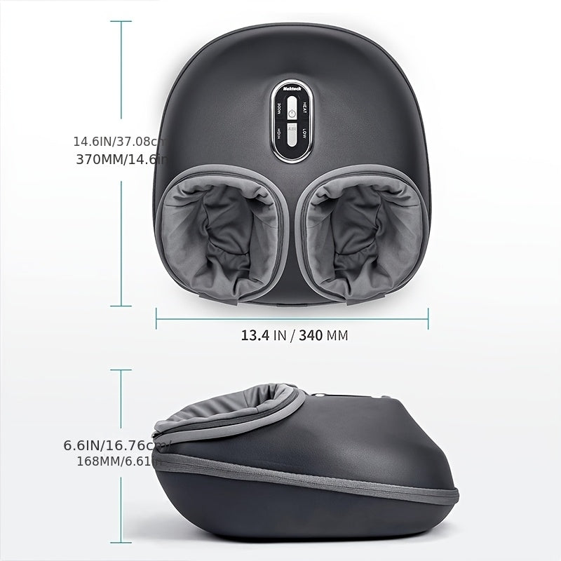 Relaxing Shiatsu Foot Massager Machine - Deep Kneading, Soothing Heat, Air Compression for Enhanced Blood Circulation and Foot Wellness - Ideal for Home or Office Use, Perfect Christmas Gift (Gray)