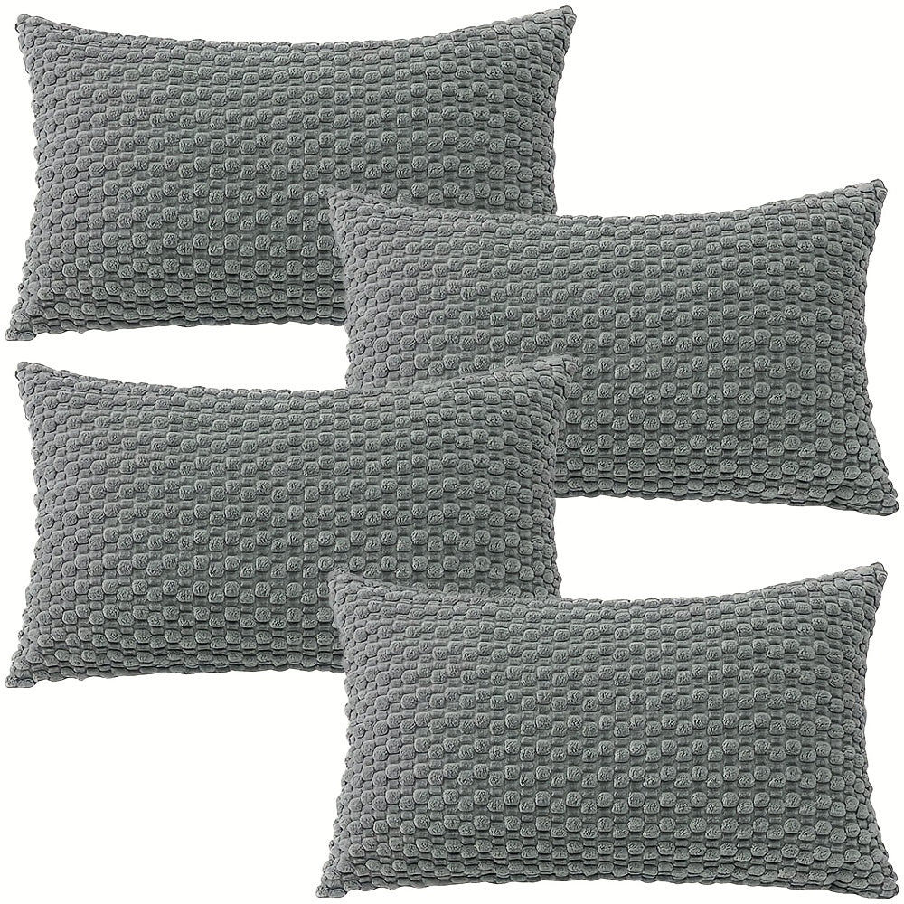 [4pcs Velvet Sofa Pillows] 4pcs Soft Velvet Modern Double-Sided Design Sofa Pillows | Durable, Machine-Washable Cushion Covers for Sofa and Bed Decoration