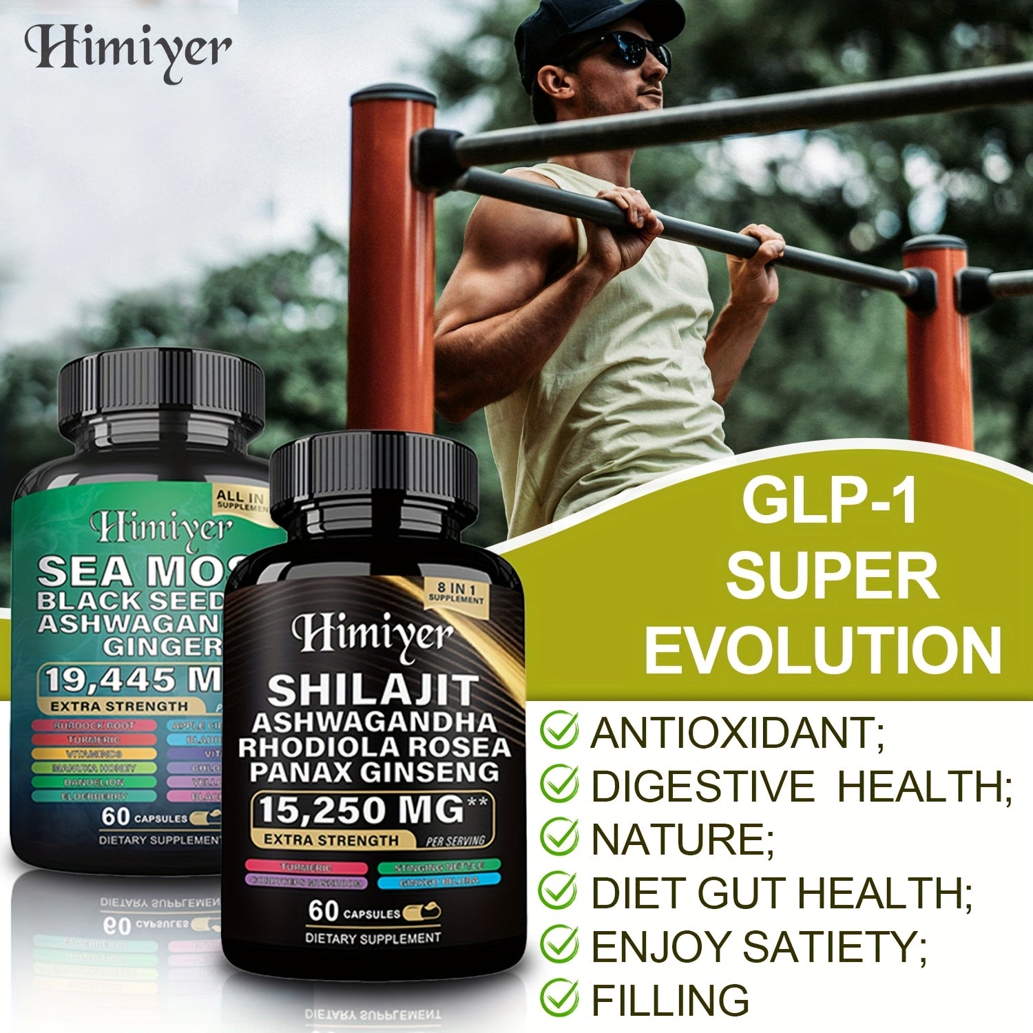 [Energy Pack] 19445Mg+15250Mg Sports Health Energy Pack | Shilajit And Seamoss Ginger South African Drunken Eggplant Capsule, Sea Moss 7000Mg, Black Seed Oil 4000Mg, Ashwagandha 2000Mg, Ginger And Shilajit 9000Mg, Rhodiola Ro