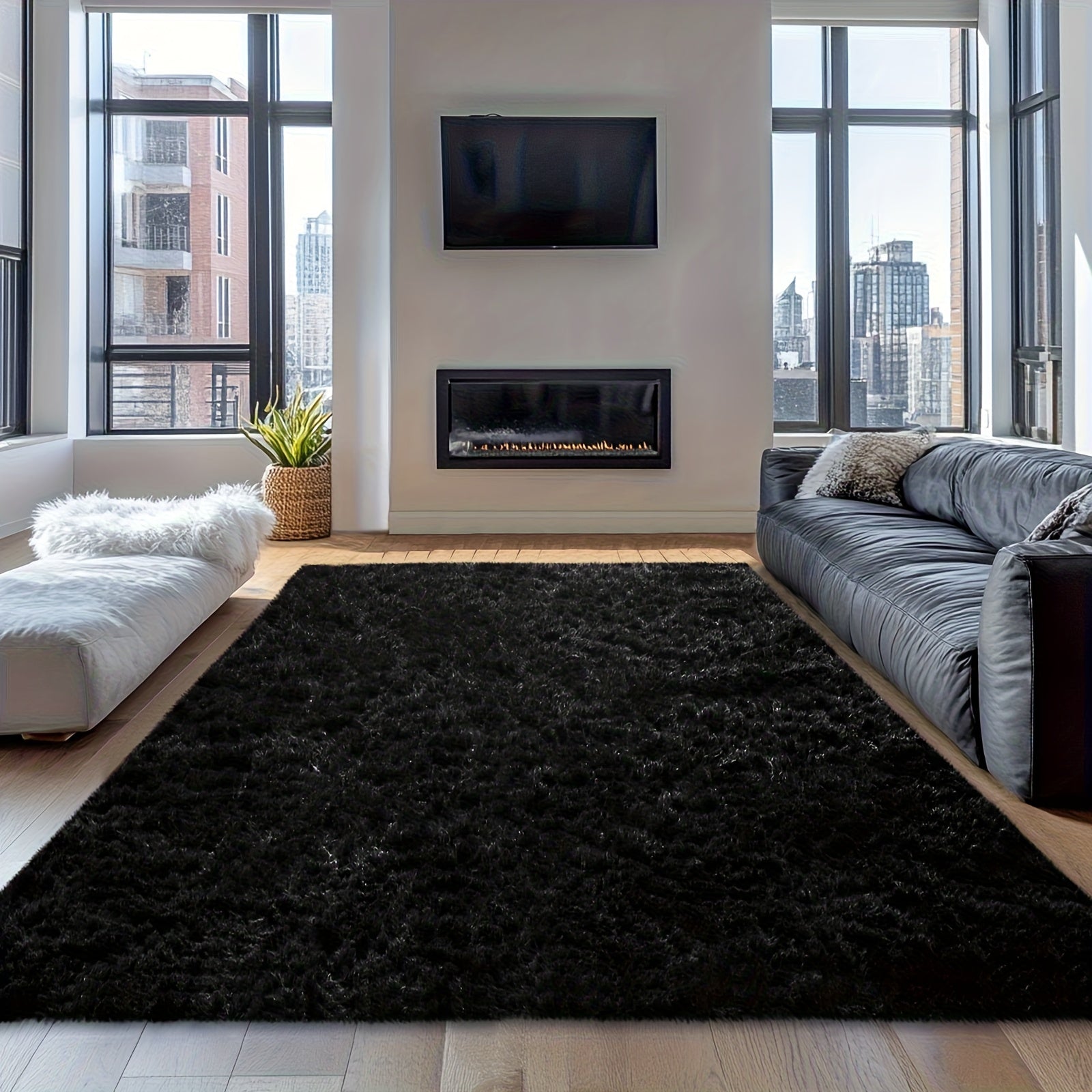 Rugs For Living Room, Super Soft Fluffy Shaggy 8x10 Area Rugs For Bedroom, Cozy Floor Mats, Plush Indoor Carpet For Kitchen, Faux Fur Rug For Room, Home Decor, Housewarming Gift, Door Mat