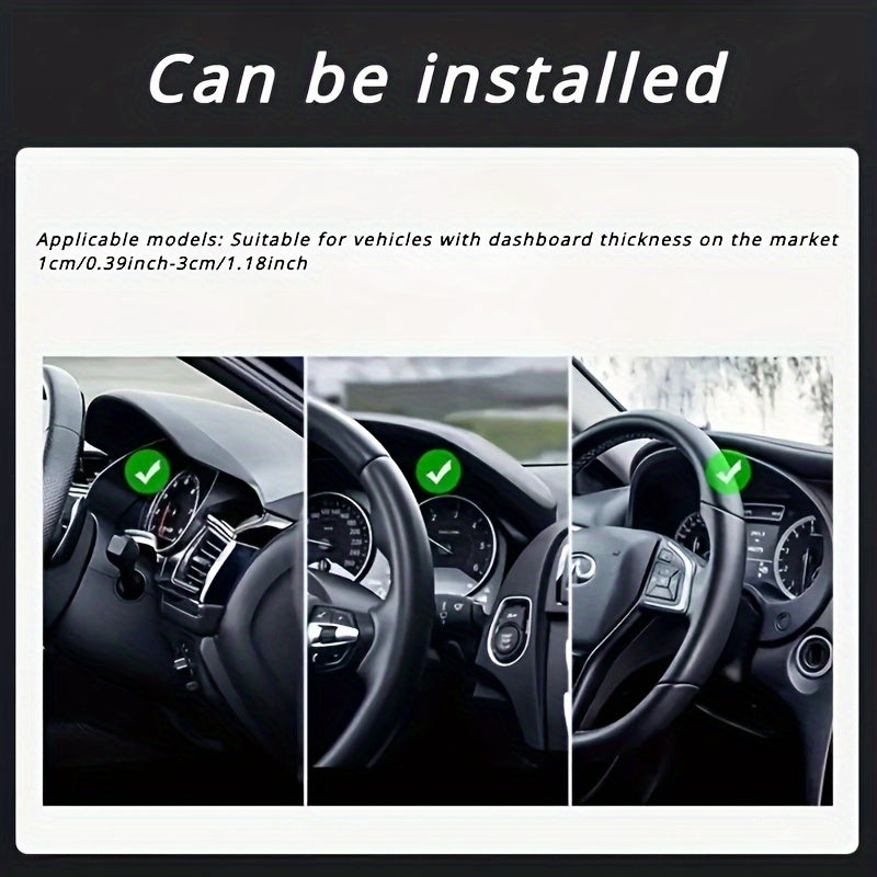 [Durable Car Holder] Durable 1pc Universal Car Phone Holder Mount Clip | Easy Installation Non-Slip Stand for iPhone, Xiaomi, Oppo, VIVO, SamSung, OnePlus - ABS Material, No Battery Required