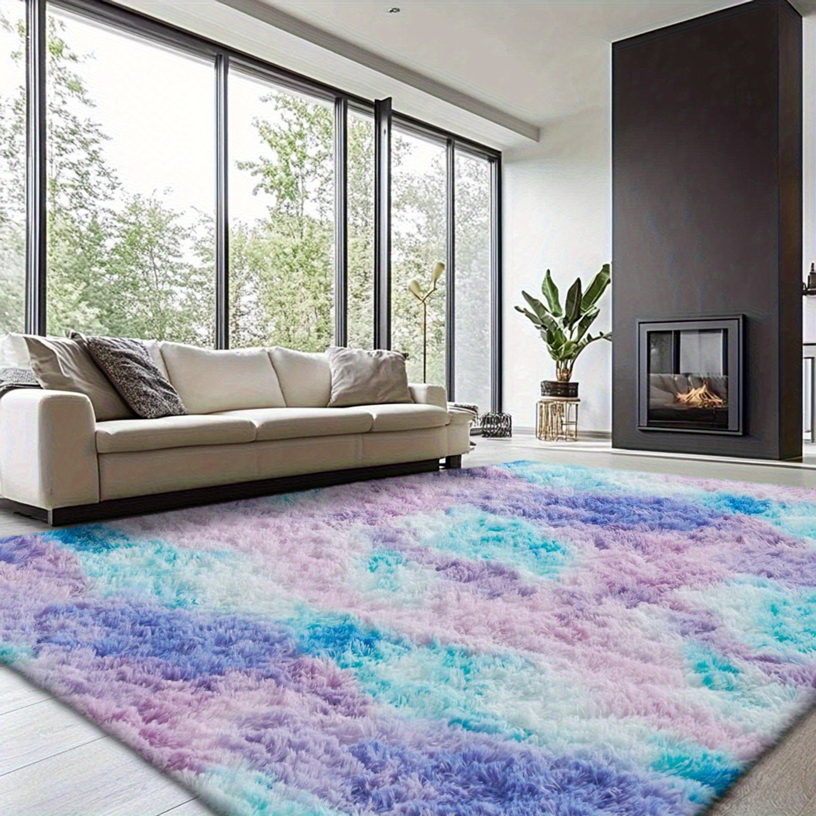 Rugs For Living Room, Super Soft Fluffy Shaggy 8x10 Area Rugs For Bedroom, Cozy Floor Mats, Plush Indoor Carpet For Kitchen, Faux Fur Rug For Room, Home Decor, Housewarming Gift, Door Mat