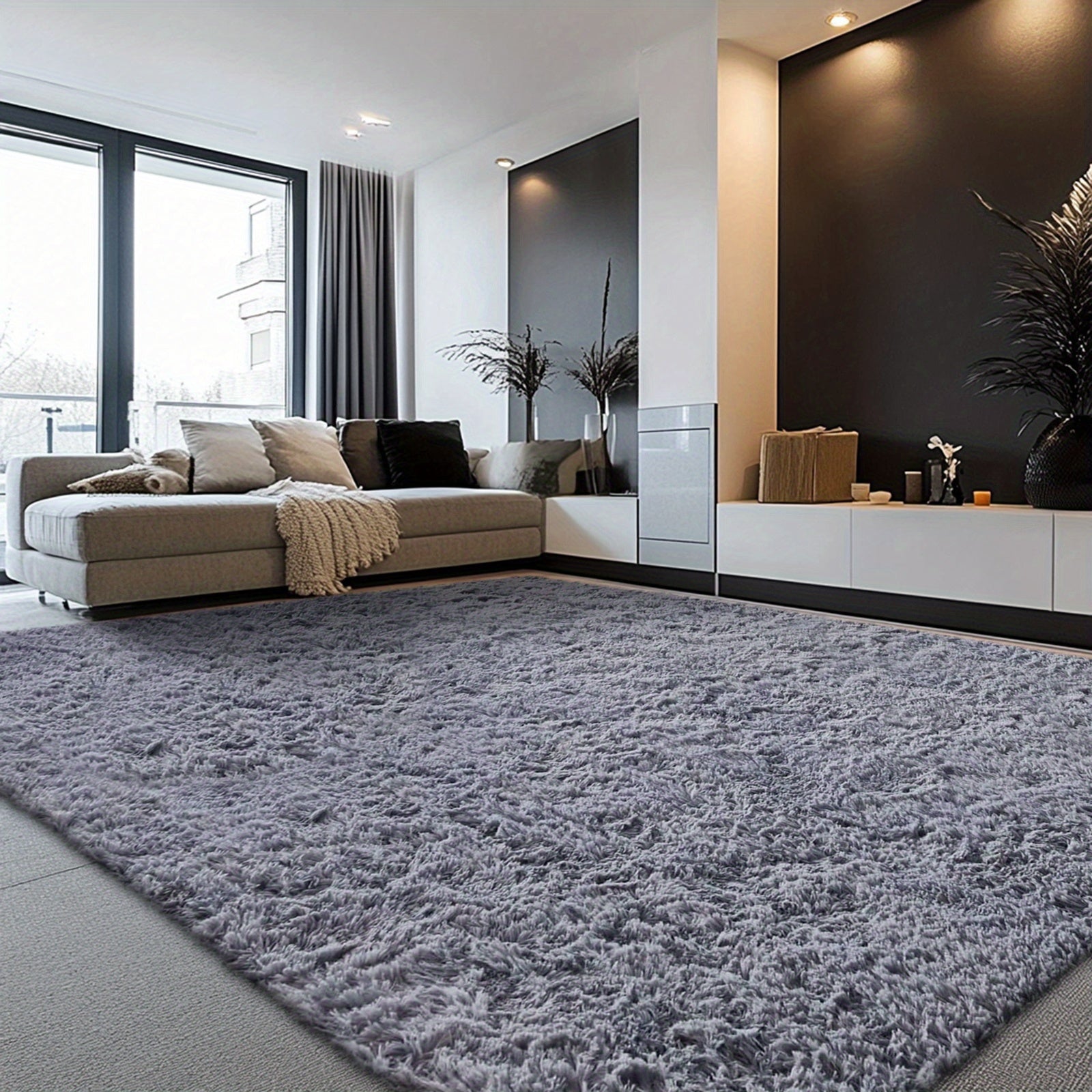 Rugs For Living Room, Super Soft Fluffy Shaggy 8x10 Area Rugs For Bedroom, Cozy Floor Mats, Plush Indoor Carpet For Kitchen, Faux Fur Rug For Room, Home Decor, Housewarming Gift, Door Mat