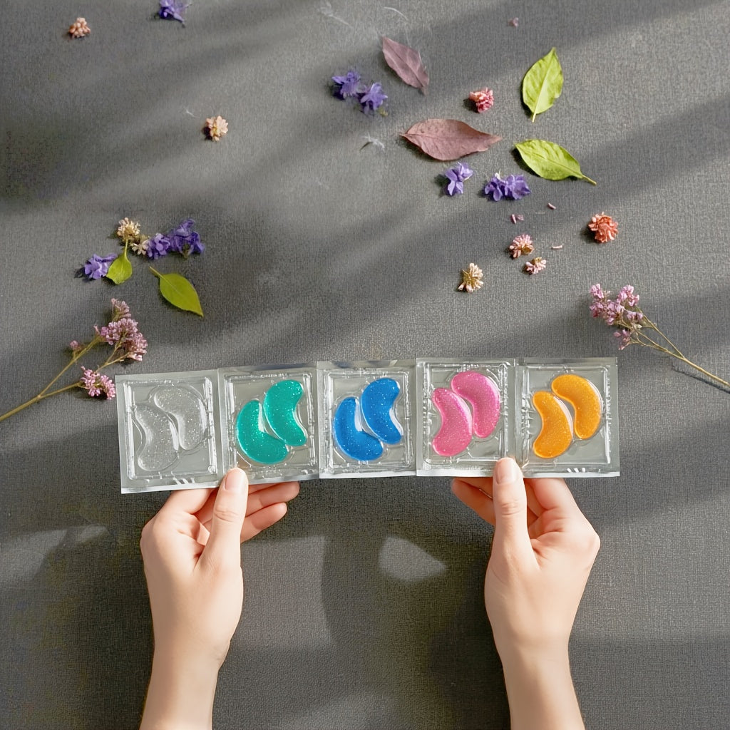 10-Pack 5-Pair Gel Eye Pads with Ice Compress, Summer Cooling Eye Protection Device, Suitable for Men and Women, Eye Comfort, Patches, Gentle Application, Breathable Material, Soft Gel, Refrigerated Eye Patches, Eye Mask, Tra