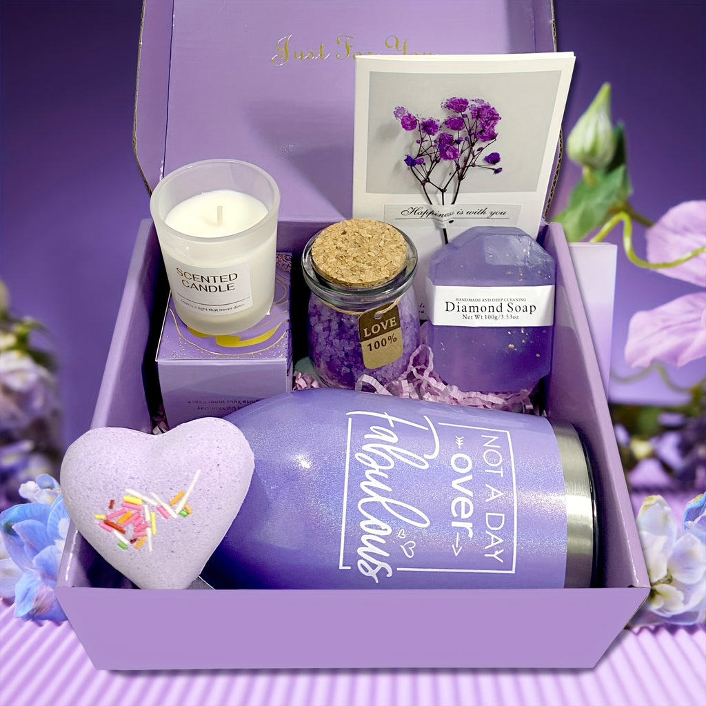 [Relaxing Spa | Gift Basket] Unique Relaxing Spa Birthday Gift Basket for Women | Bath Care Gift Box Set | Mother's Day Gifts, Birthday Gifts for Women, Happy Birthday Gifts for Mom, Her, Sister, Best Friend, Girlfriend, Cowo
