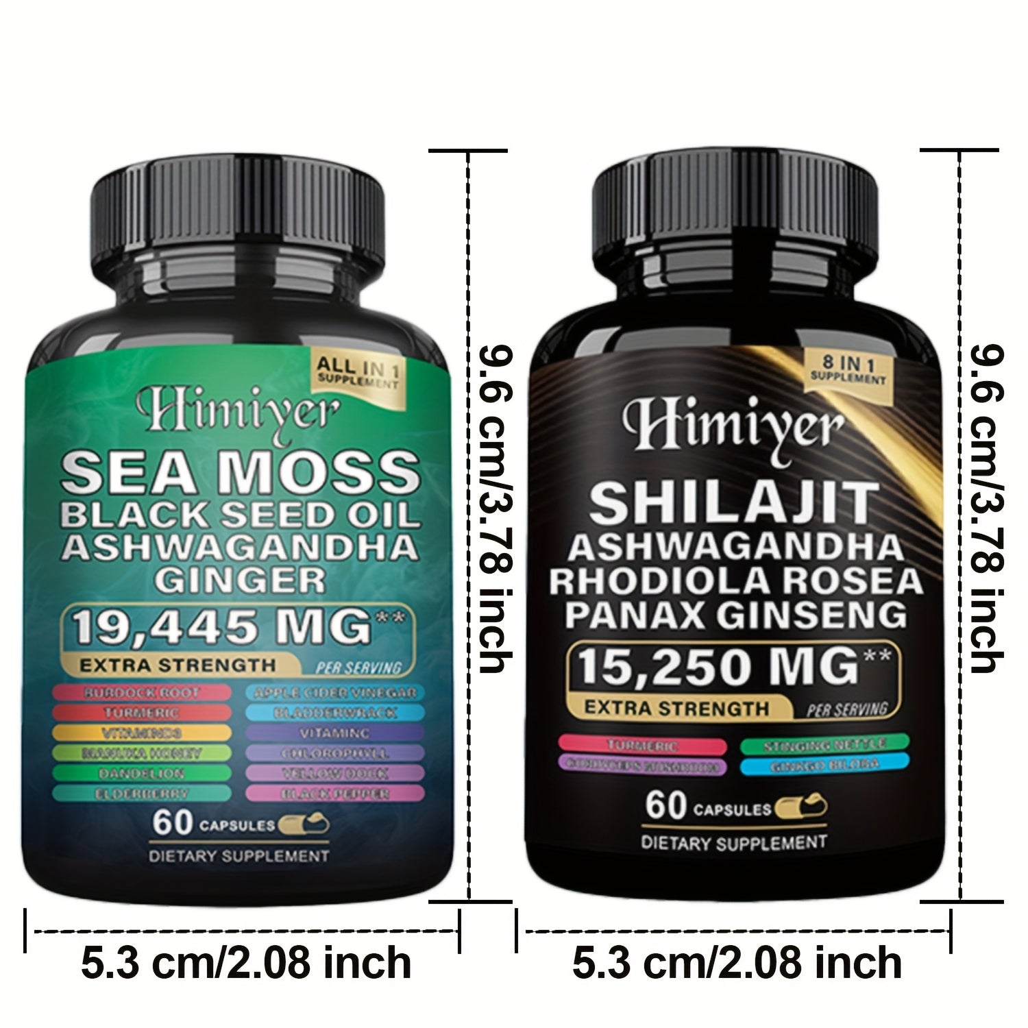 [Energy Pack] 19445Mg+15250Mg Sports Health Energy Pack | Shilajit And Seamoss Ginger South African Drunken Eggplant Capsule, Sea Moss 7000Mg, Black Seed Oil 4000Mg, Ashwagandha 2000Mg, Ginger And Shilajit 9000Mg, Rhodiola Ro